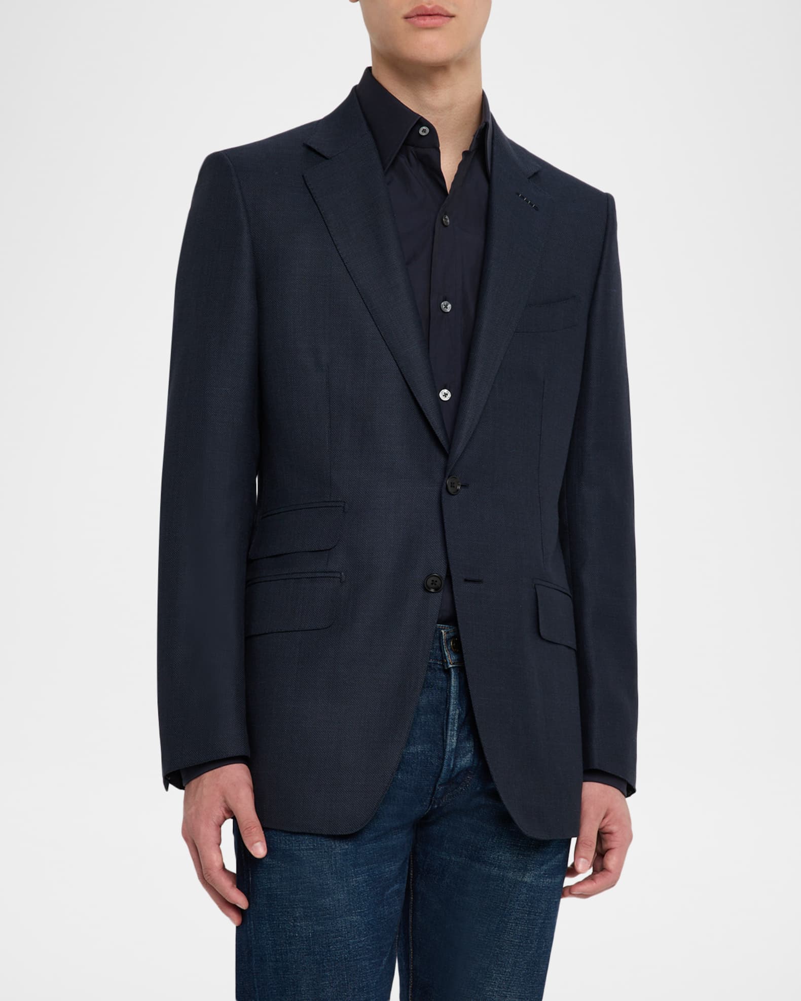 TOM FORD Men's O Connor Sharkskin Single-Breasted Sport Coat