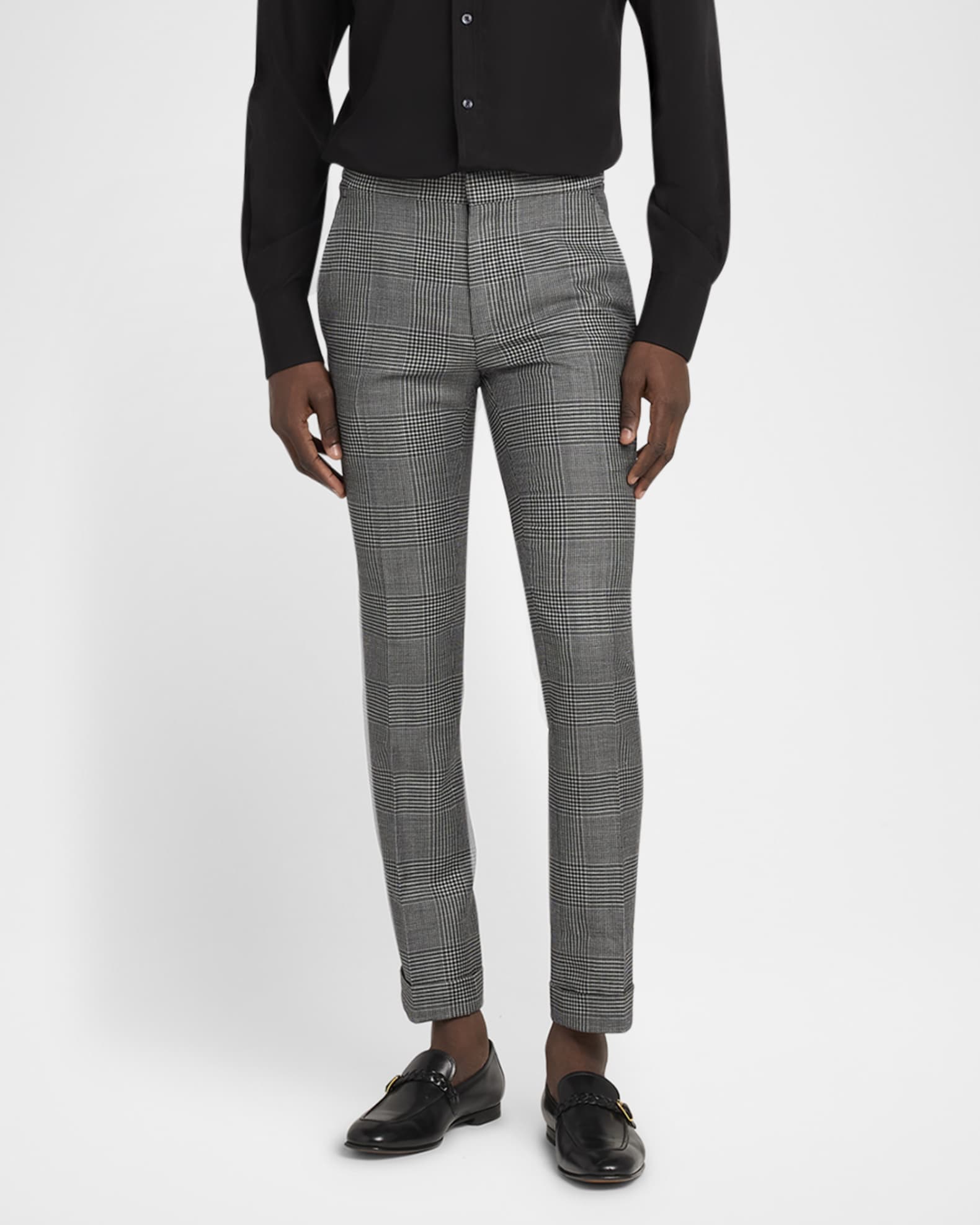 2024 お歳暮【公式】 - 人気ブランド TOM FORD Marcus Neiman | Trousers Check Wool Dyllan Men's パンツ