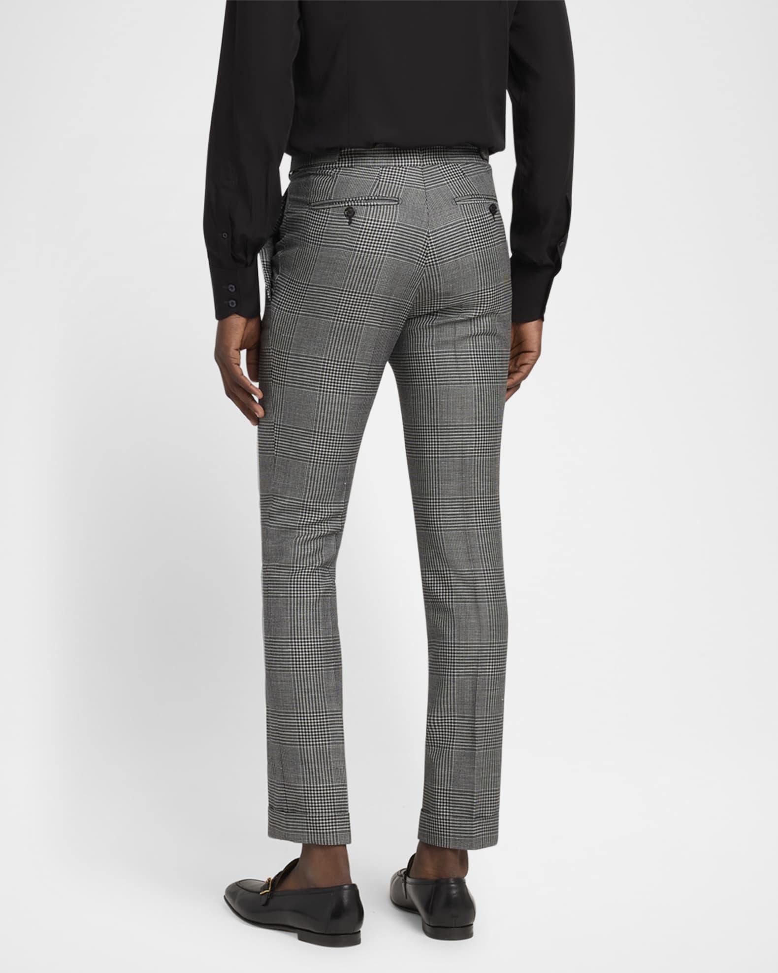 TOM FORD Men's Dyllan Wool Check Trousers | Neiman Marcus