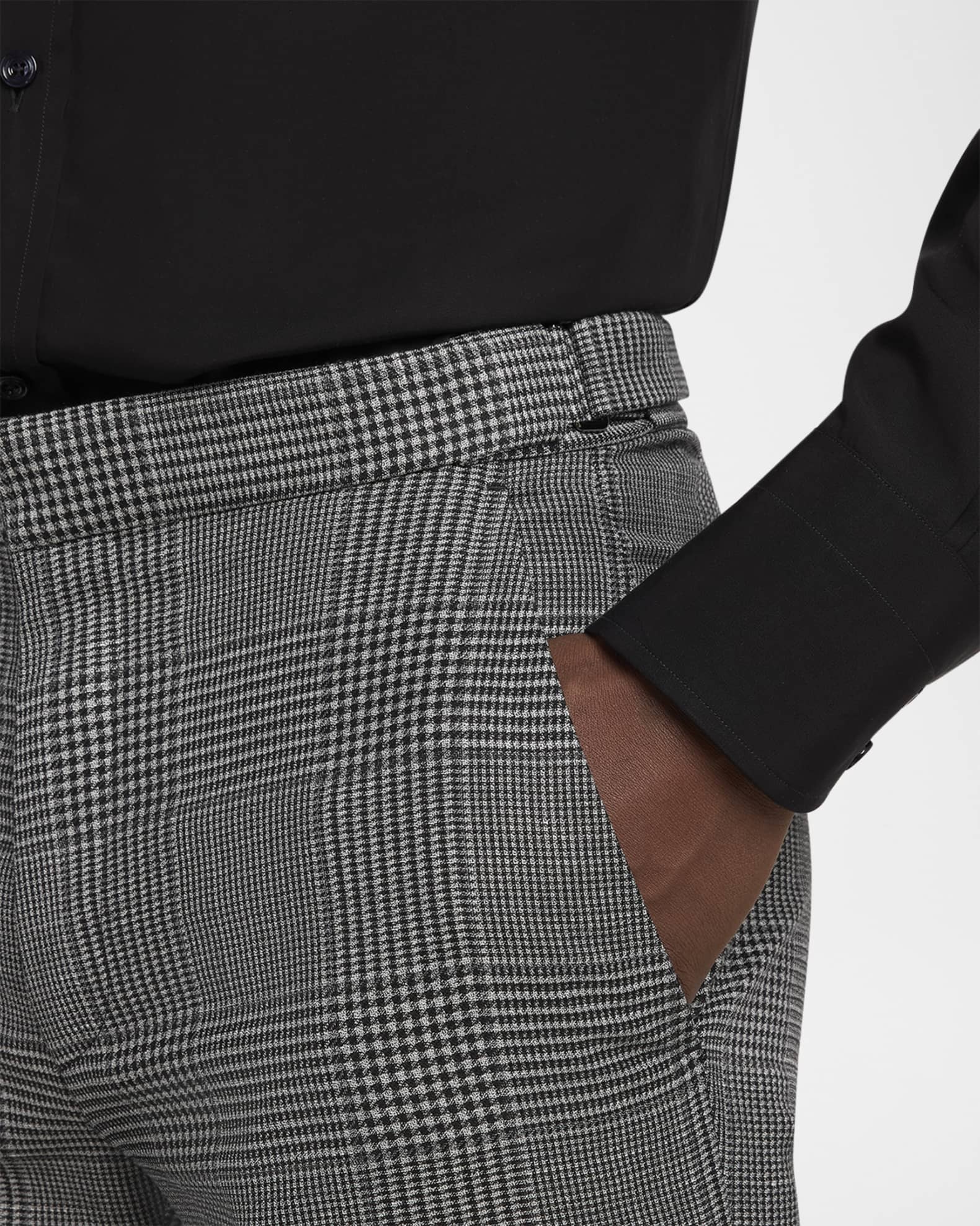 TOM FORD Men's Dyllan Wool Check Trousers | Neiman Marcus