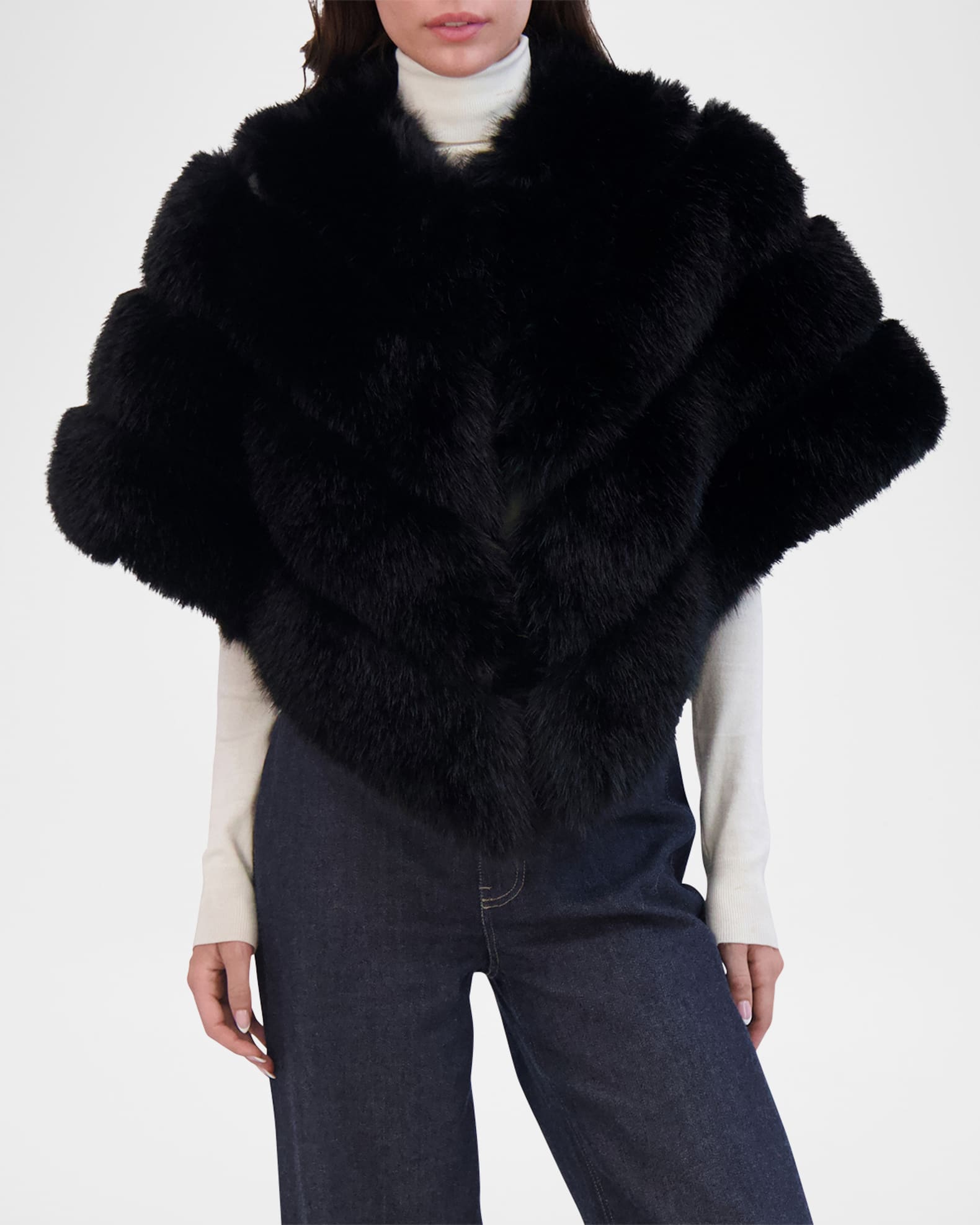 Fox-Like Faux Fur Cape 1