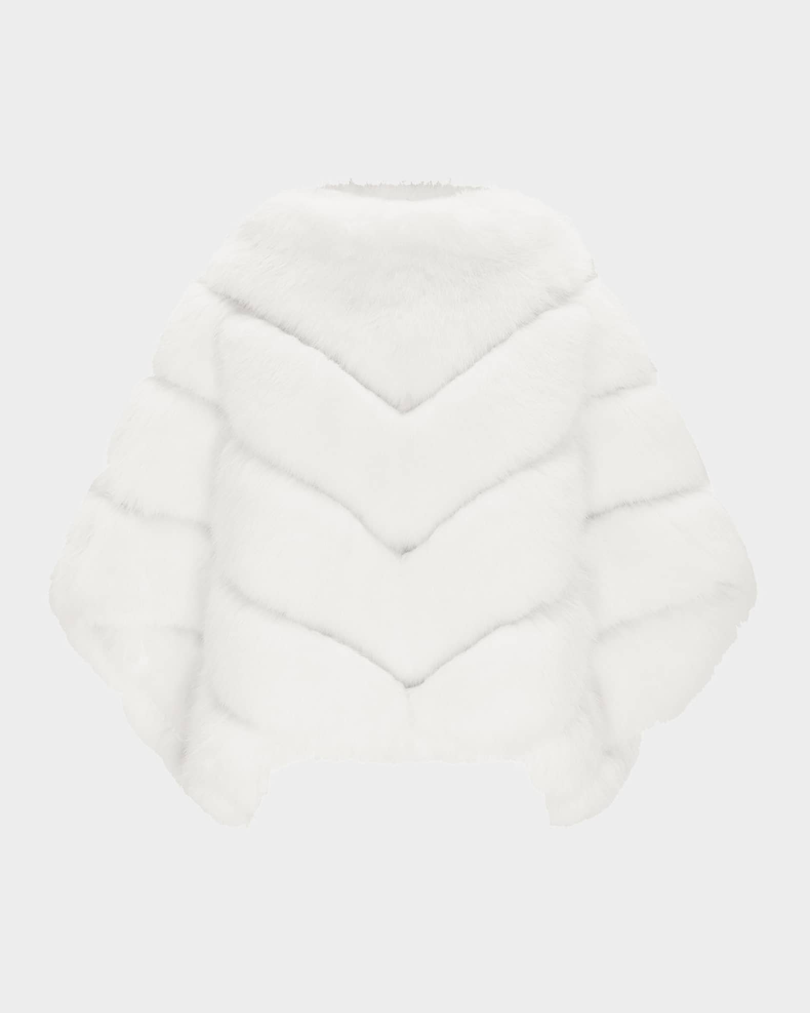 Chevron Fox-Like Faux Fur Cape 1