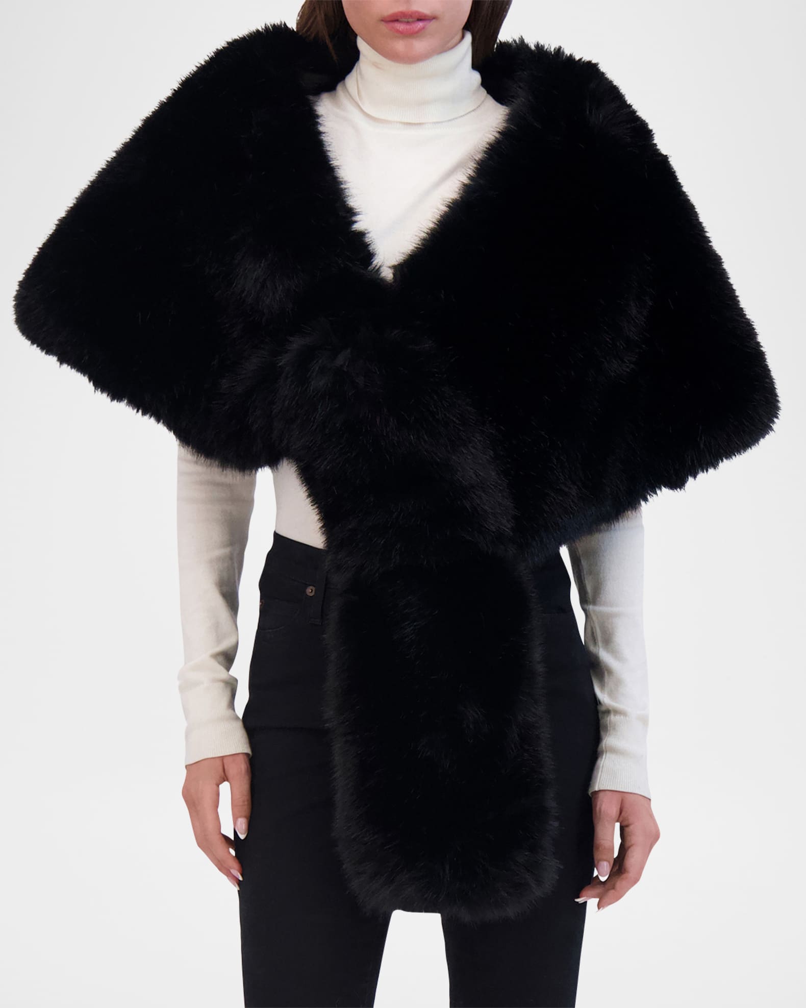 Fox-Like Faux Fur Stole