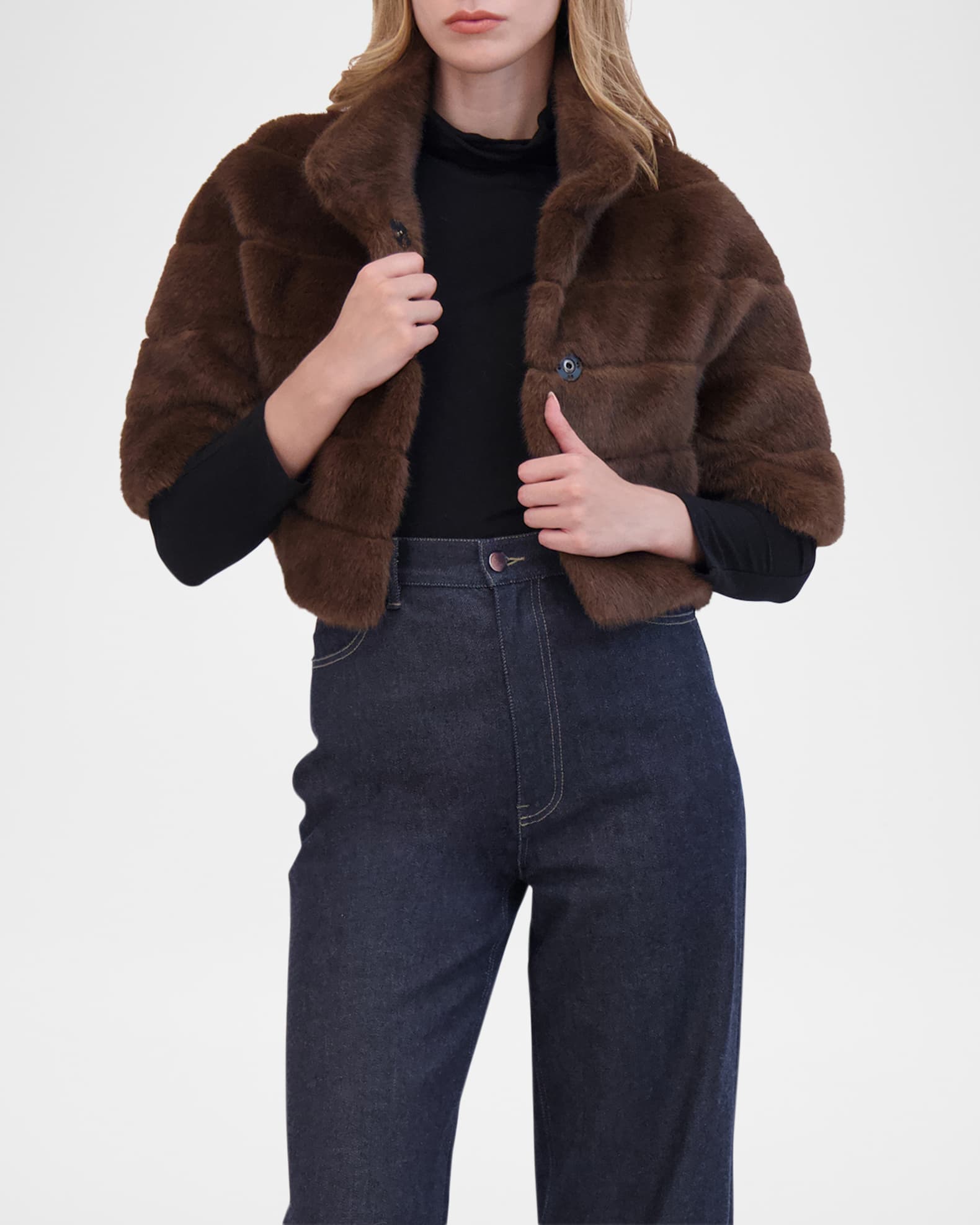 Faux Fur Bolero | Ivory Cloud | Helen Moore main image 0