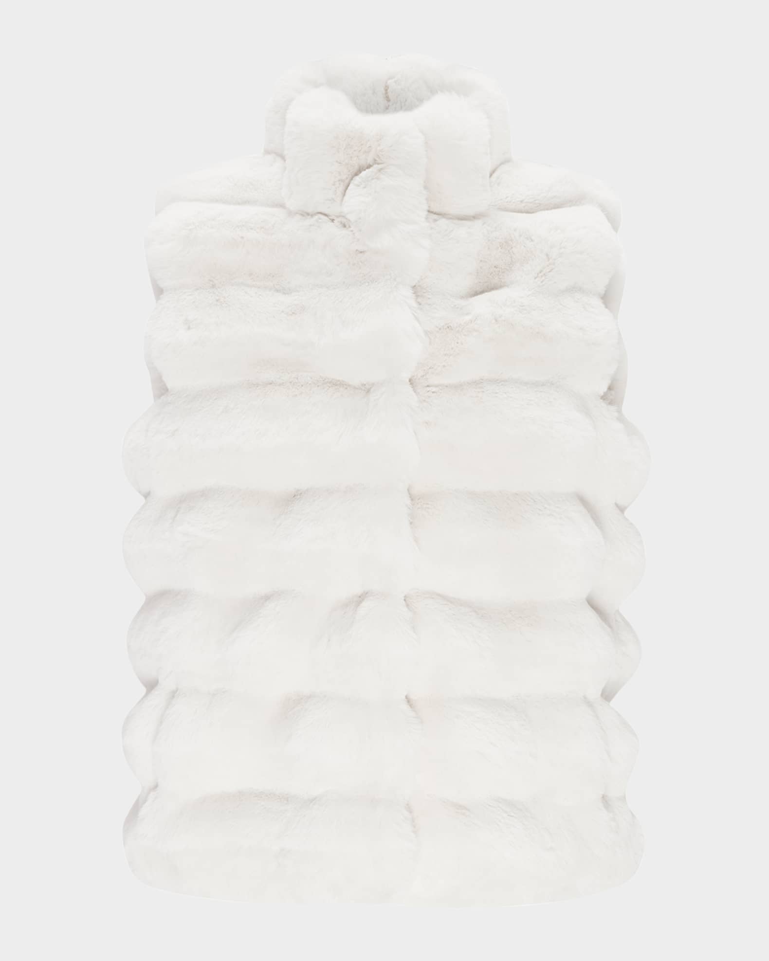 Horizontal Chinchilla Like Faux Fur Vest