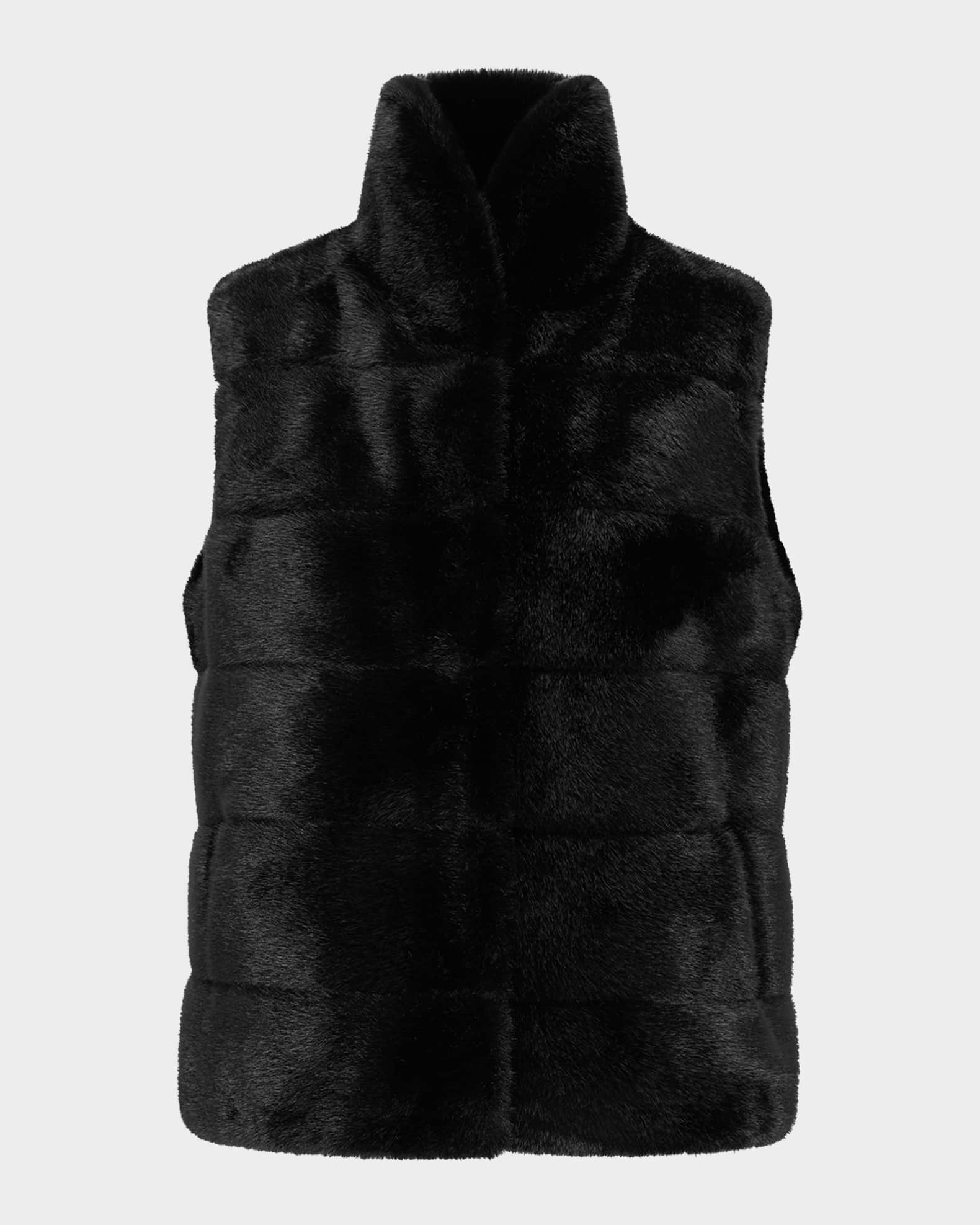 Horizontal Mink-Like Faux Fur Vest 1