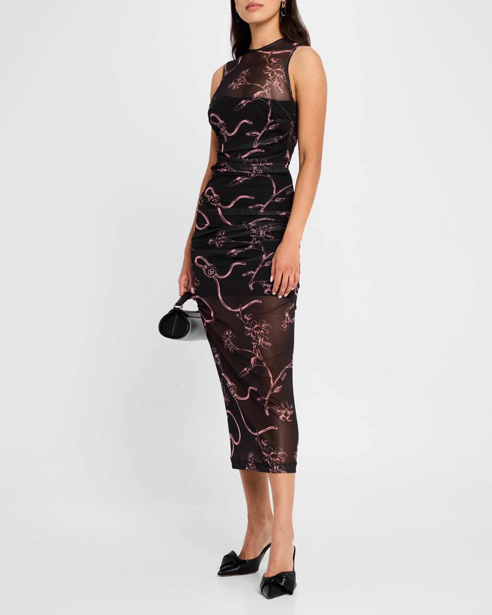 Tulle midi ruched dress outlet
