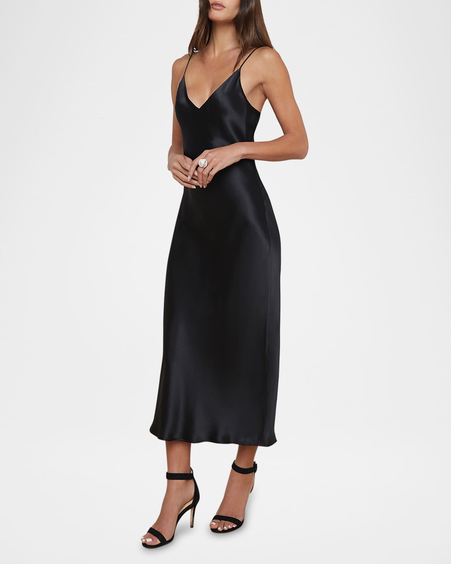 Seridie Mid-Length Silk Slip Dress 1