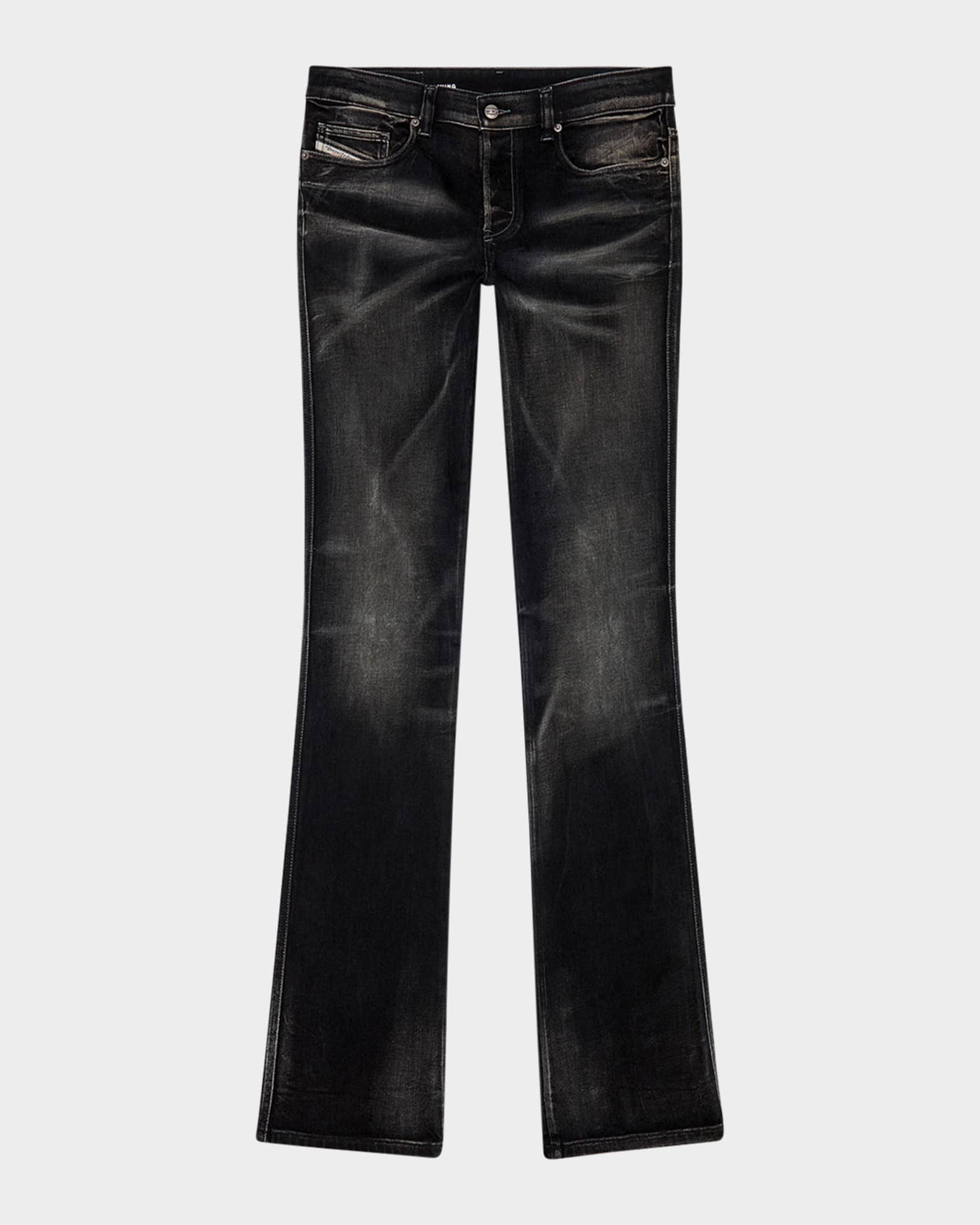 【mnem】24FW★ [mnem] black stud low bootcut denim 74AMK Bootcut Denim Jeans Black Low Rise Size 29 | eBay