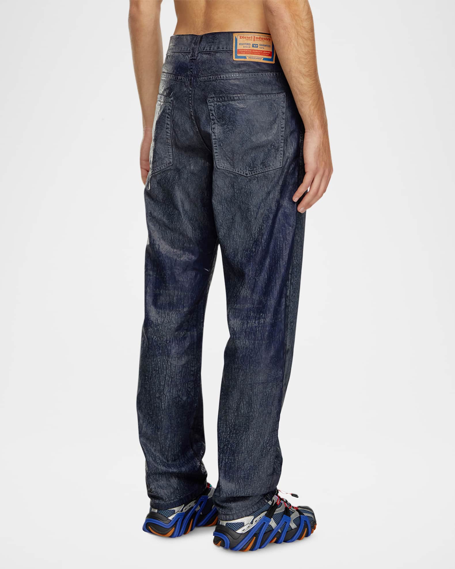 Diesel Men's Coated Loose-Fit Jeans | Neiman Marcus