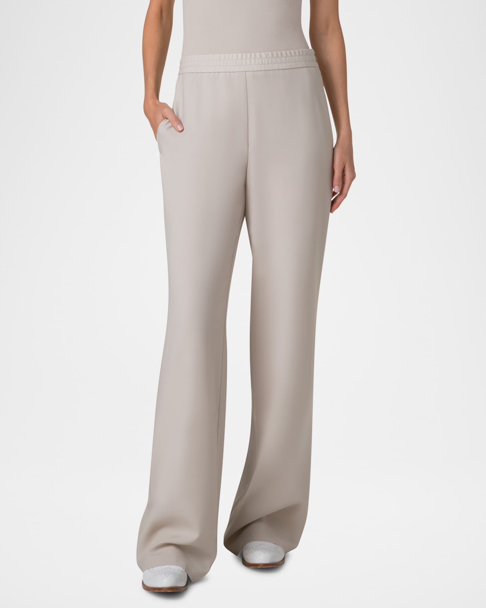 Filibert Cupro Gabardine Straight-Leg Elastic-Waist Pants 1