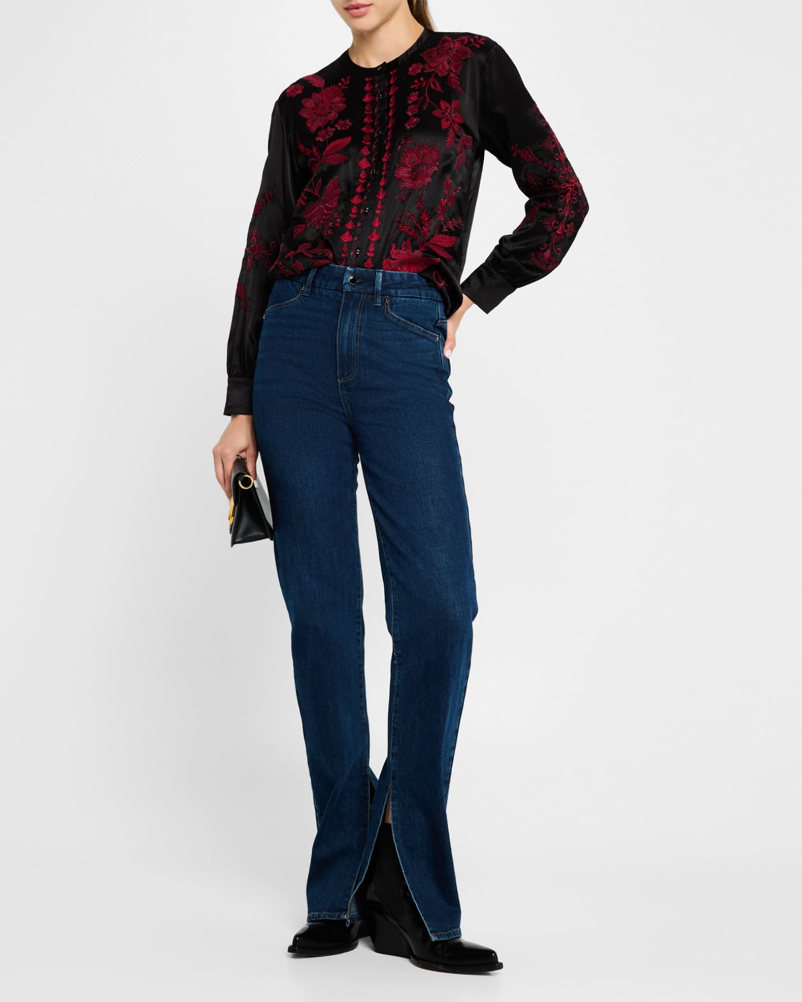 Annalina Sequin Floral-Embroidered Shirt 1