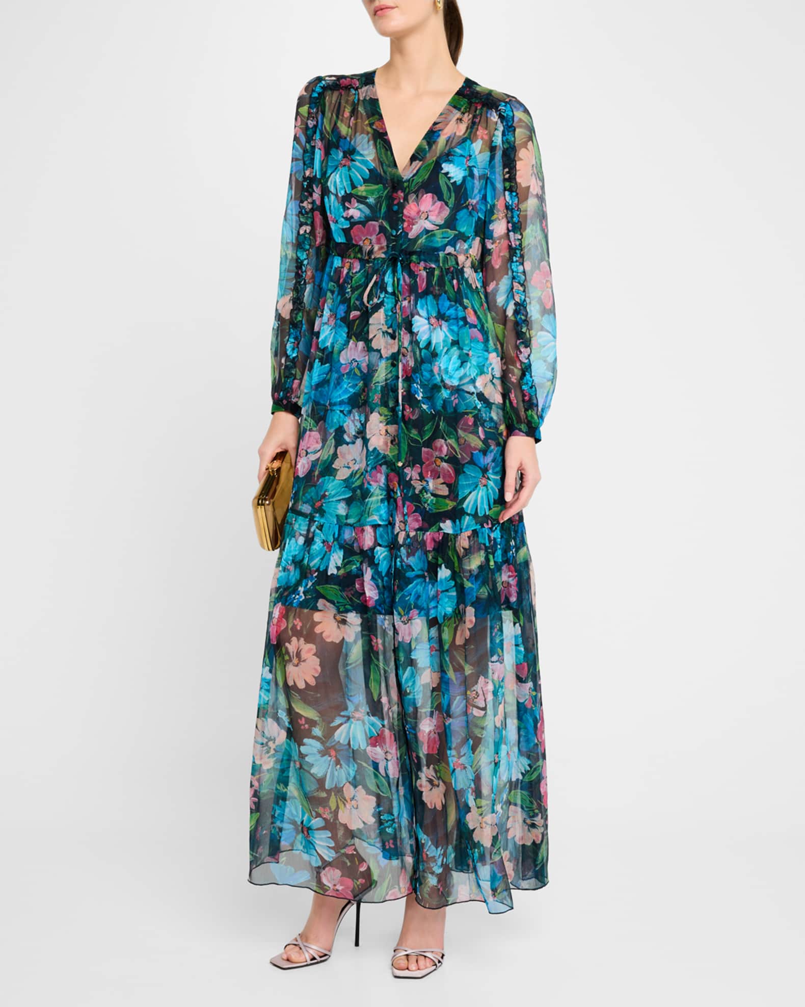 Silk chiffon floral dress new arrivals