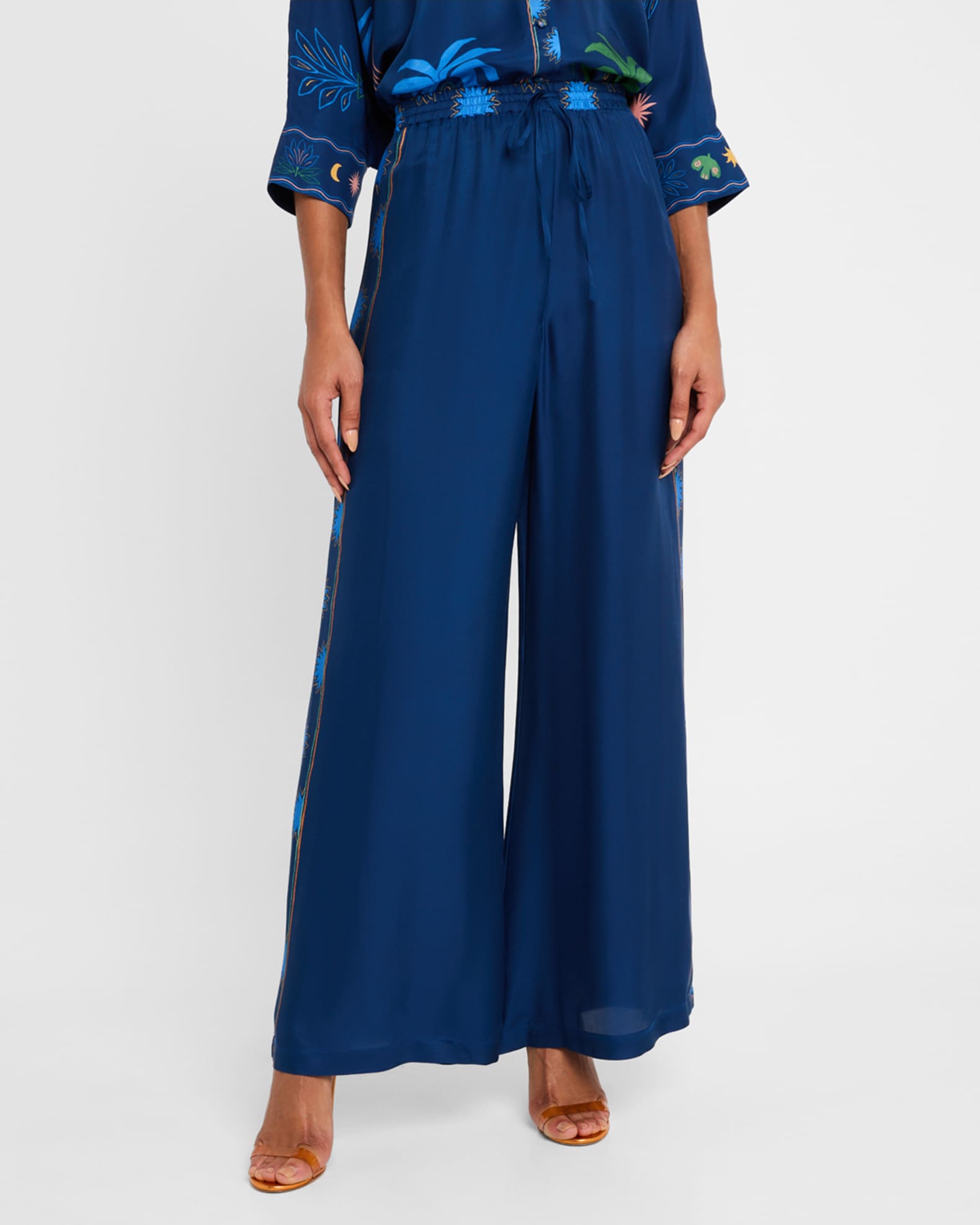 Johnny Was Frankie Wide-Leg Silk Easy Pants | Neiman Marcus Johnny Was Frankie Wide-Leg Silk Easy Pants | Neiman Marcus
