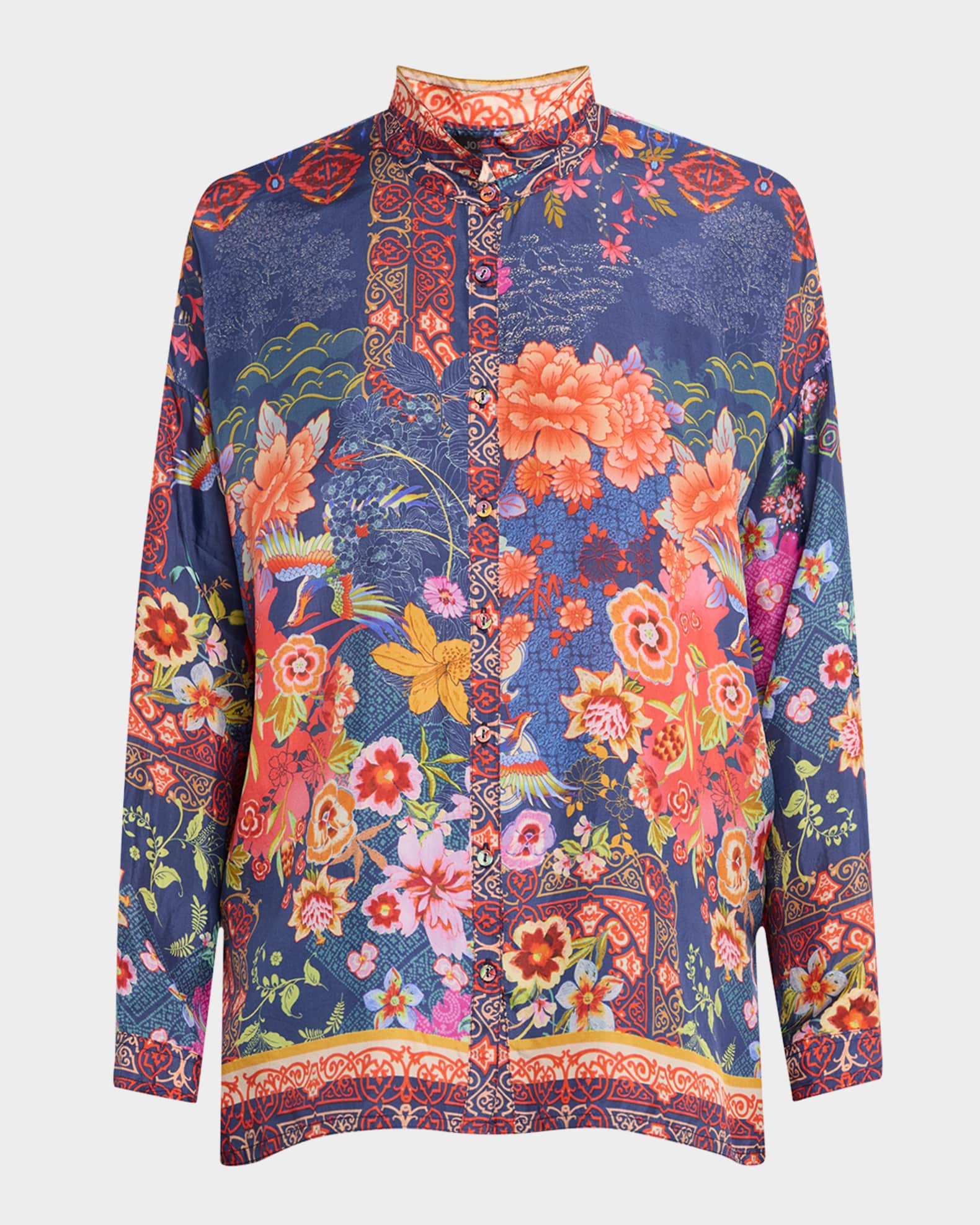 Kahina Floral Print Silk Blouse