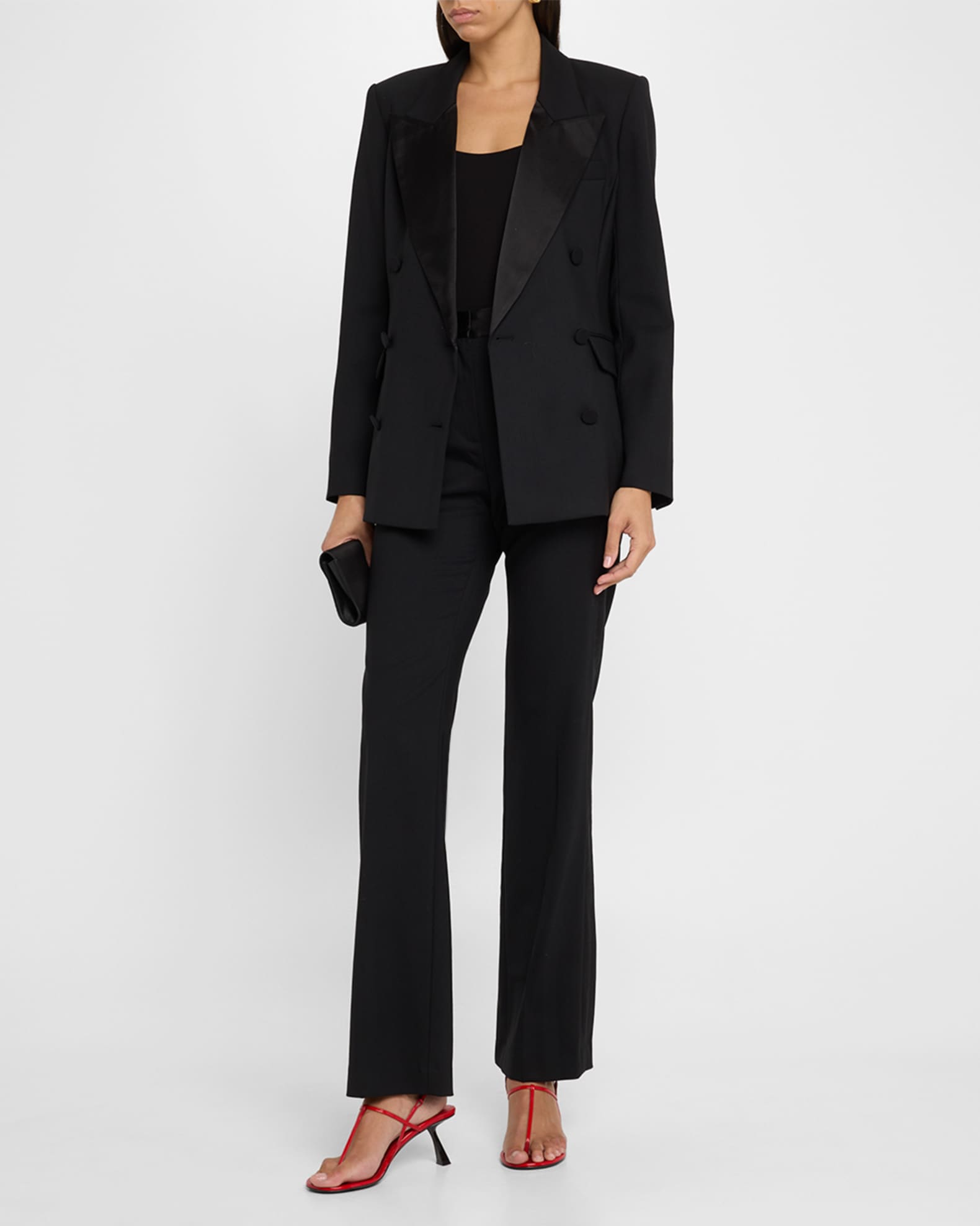 High-Rise Seasonless Wool Tuxedo Trousers 1