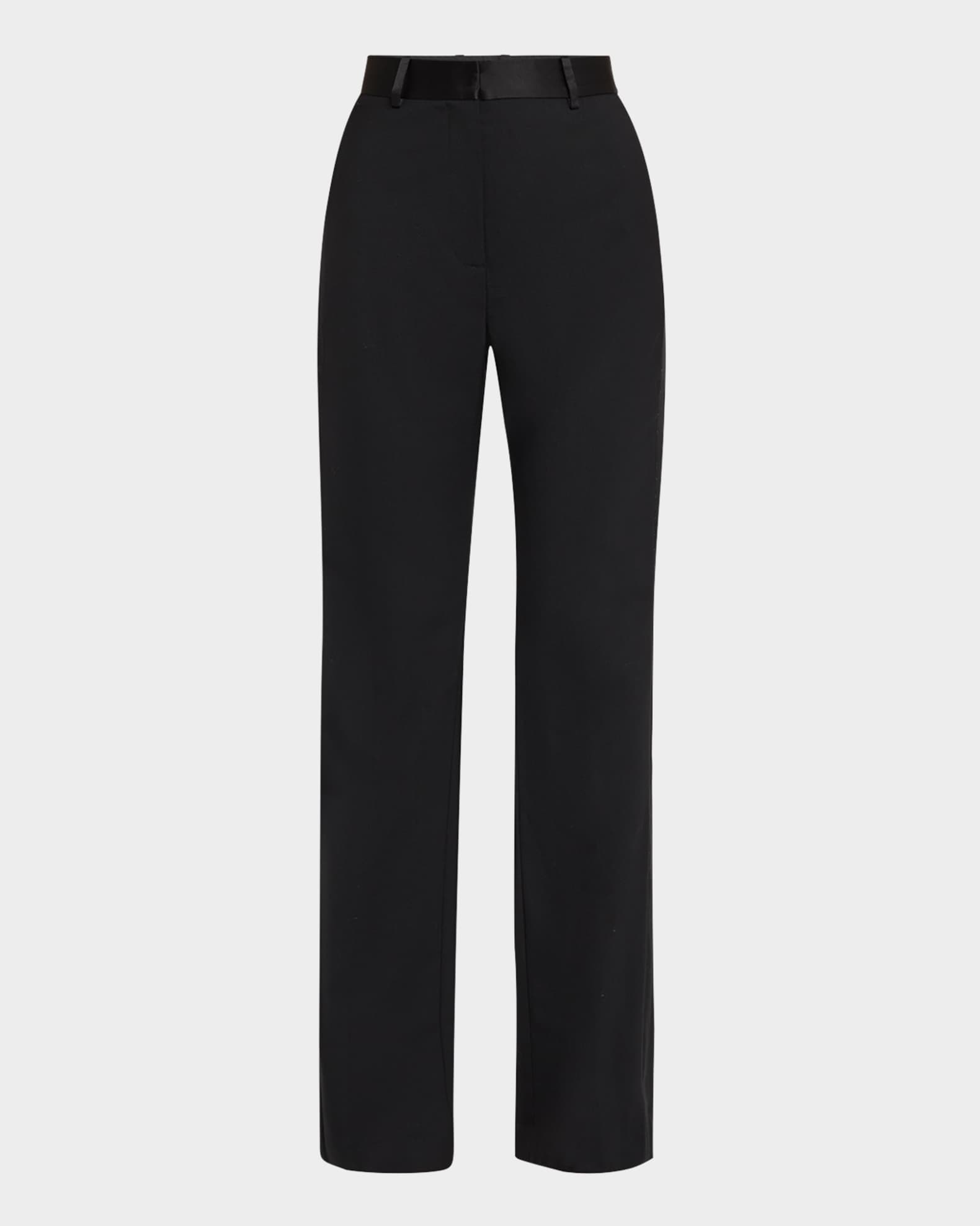 High-Rise Seasonless Wool Tuxedo Trousers 0