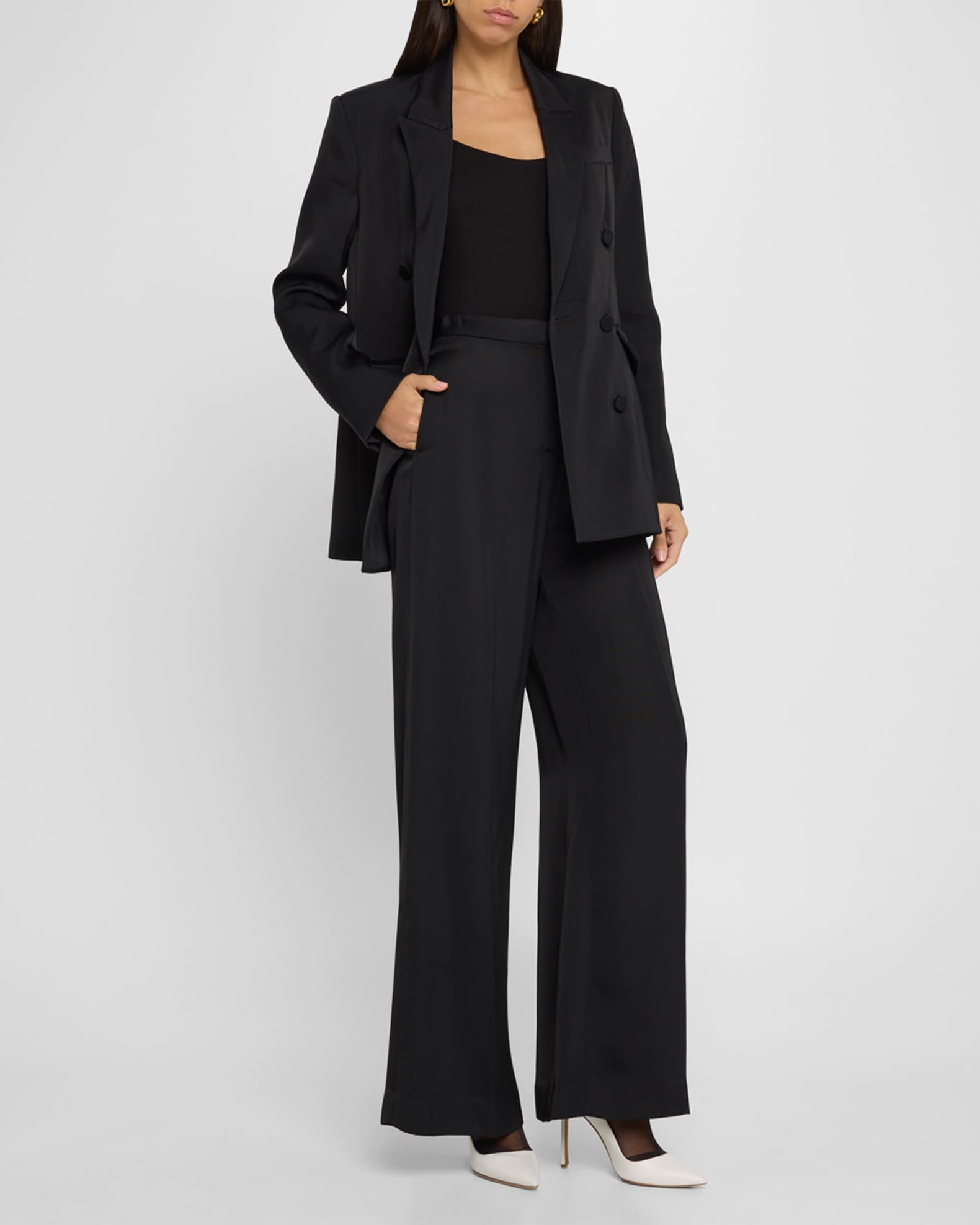 Jones Wide-Leg Viscose Twill Trousers 1