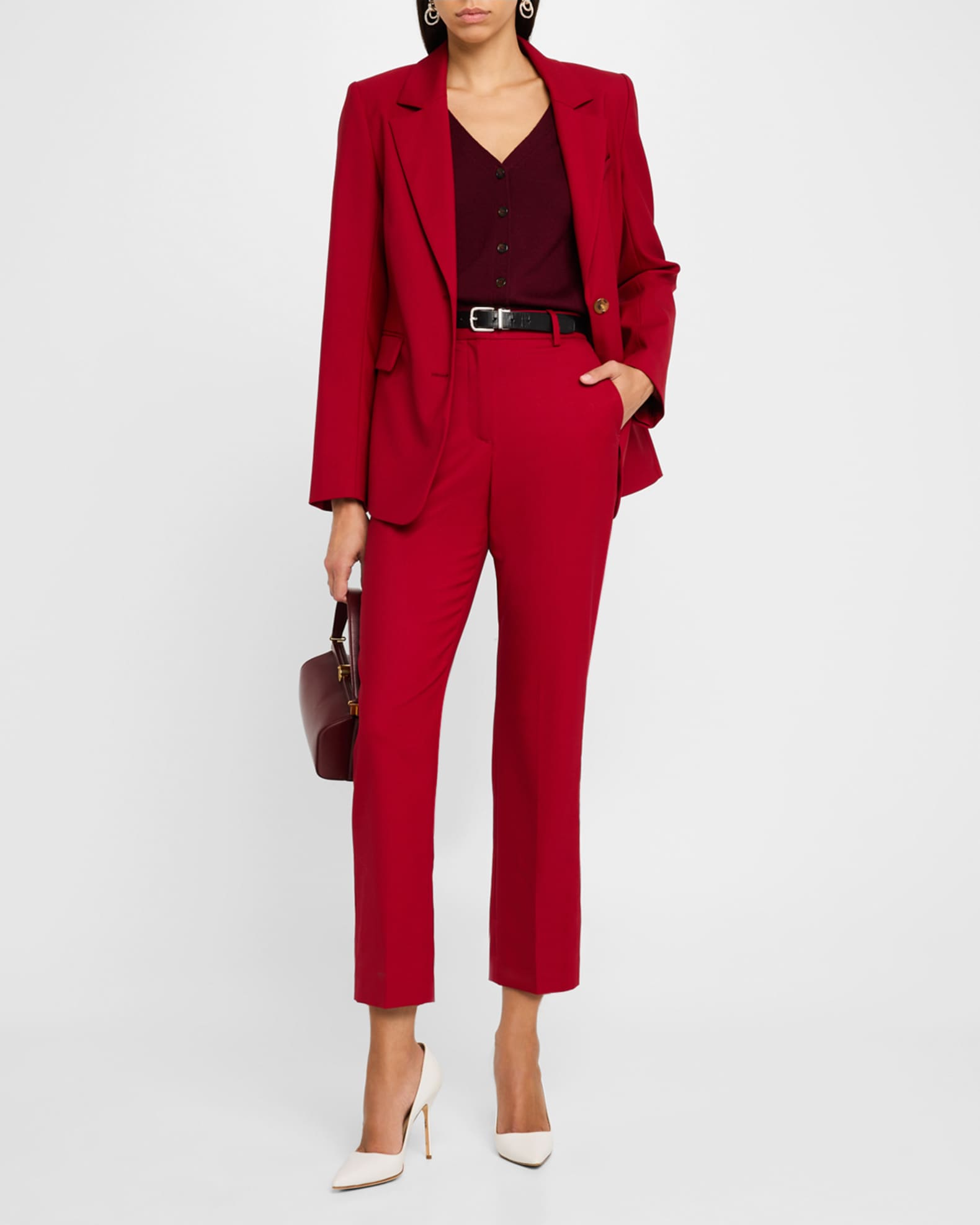 Cropped Straight-Leg Seasonless Wool Trousers 1