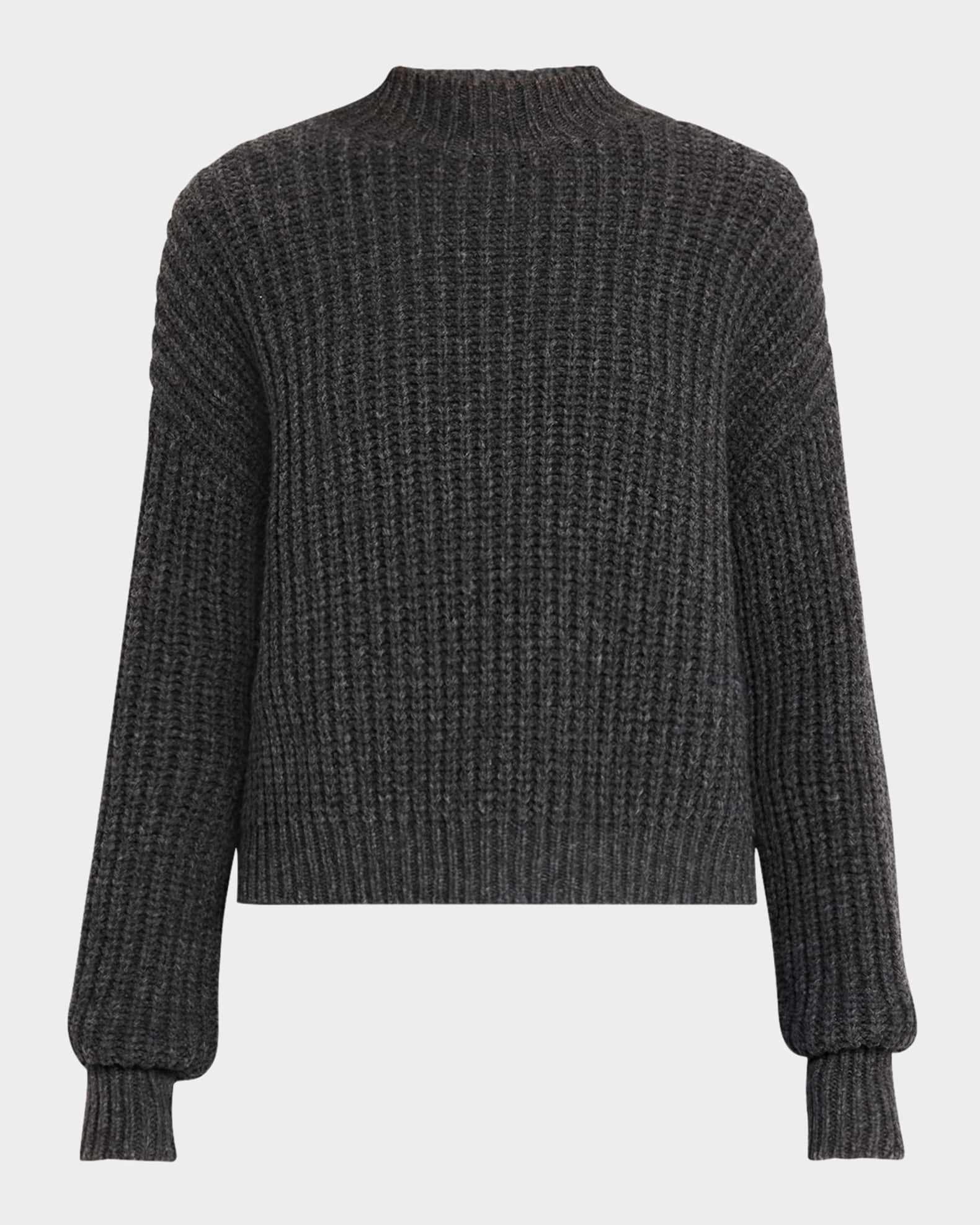 Ribbed Mock-Neck Fisherman Sweater 0