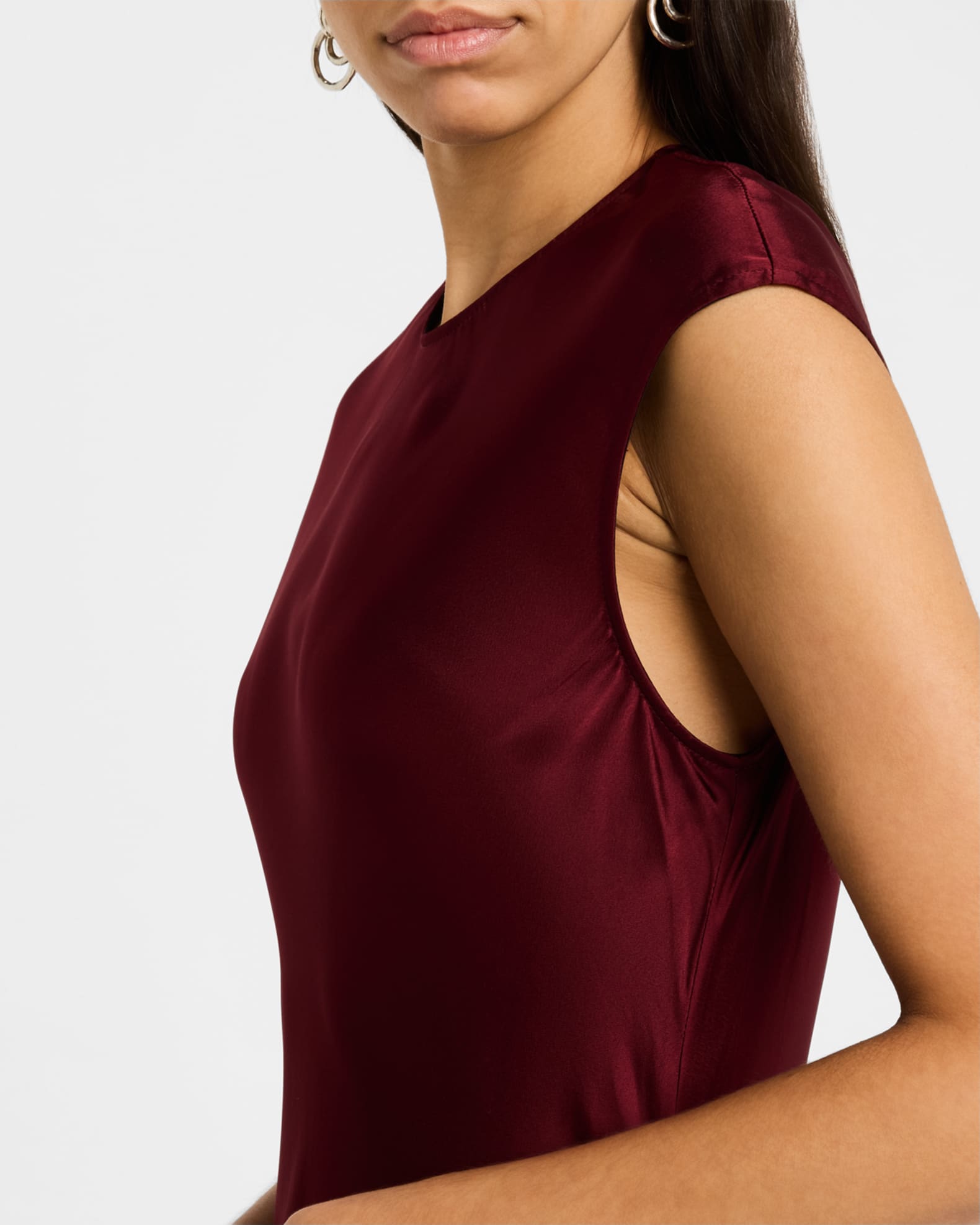ARGENT Cap-Sleeve Bias Viscose Satin Maxi Dress | Neiman Marcus