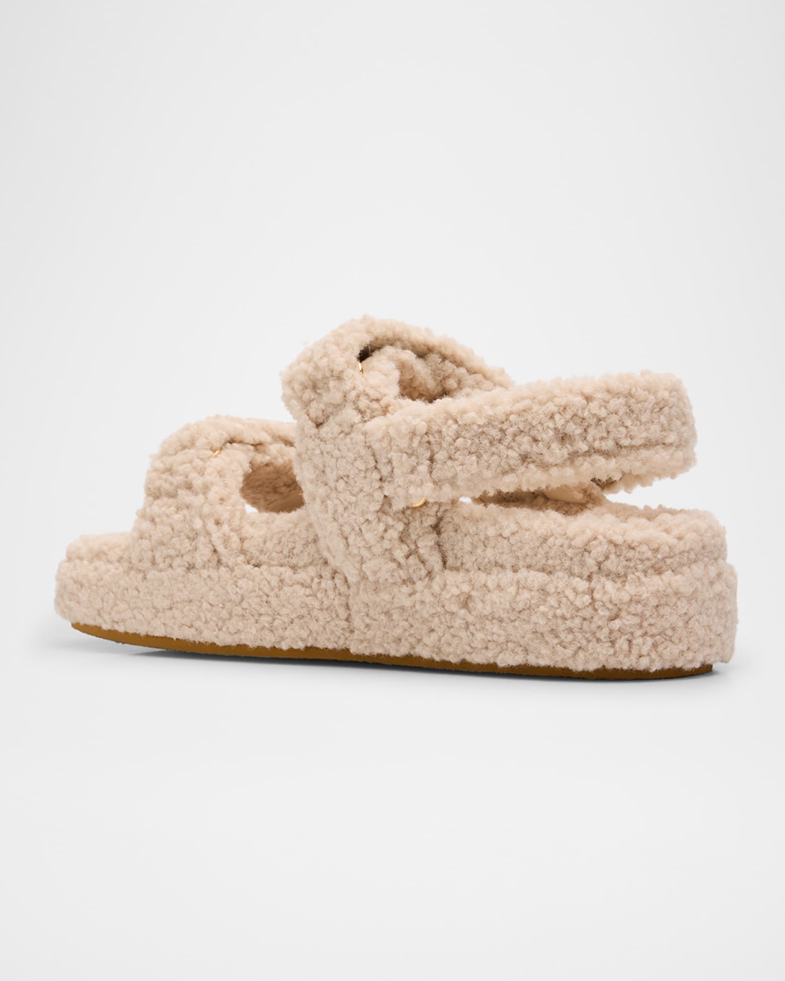 Tory Burch Kira Shearling Dual-Band Sport Sandals | Neiman