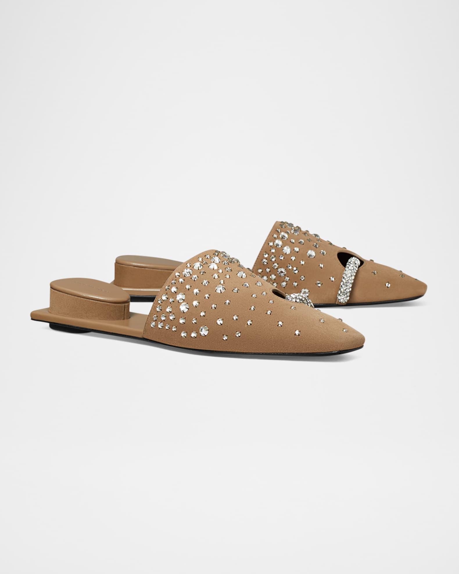 Pierced Crystal Mules  1