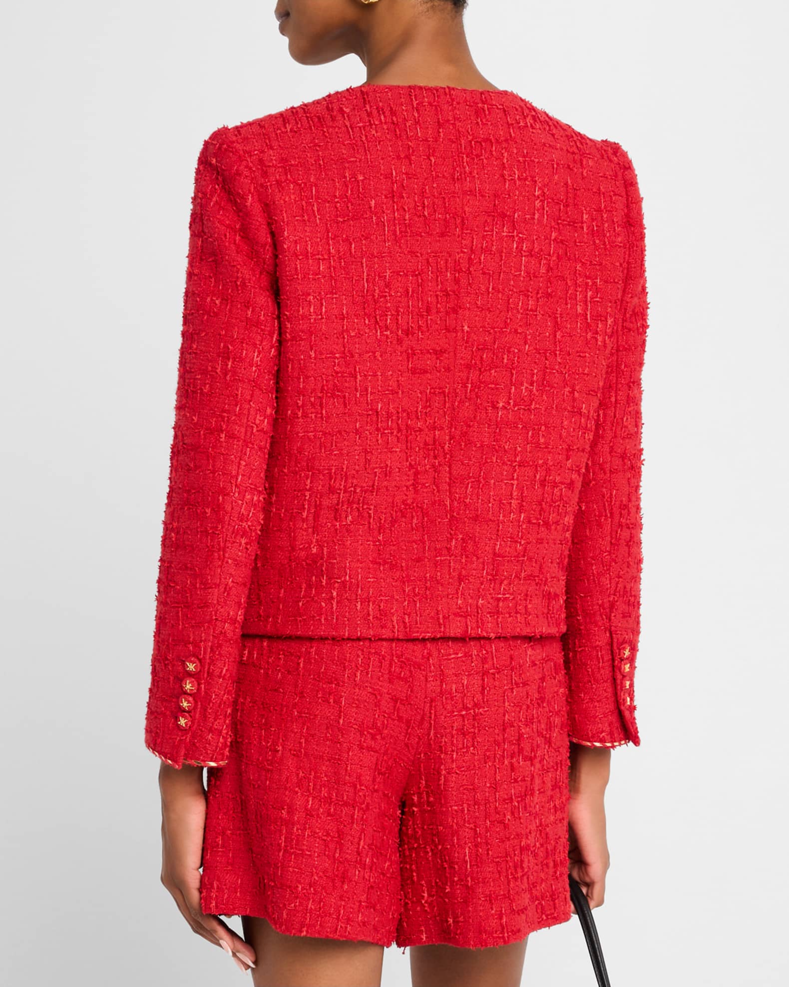 Kobi Halperin Clara Metallic-Trim Textured Tweed Jacket | Neiman