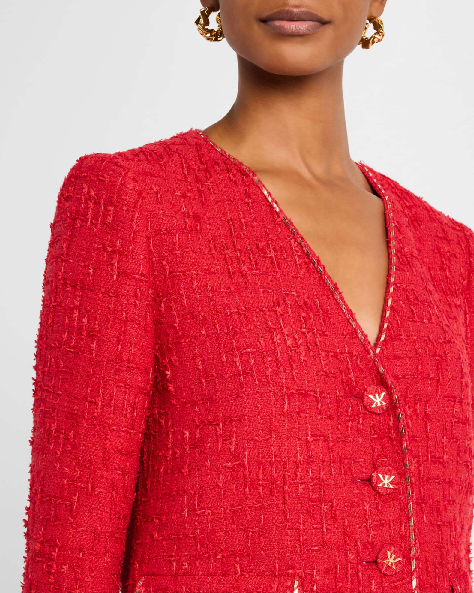 美品 laubeblanc mix tweed No collar jacket Mix tweed No collar jacket – L'AUBE BLANC