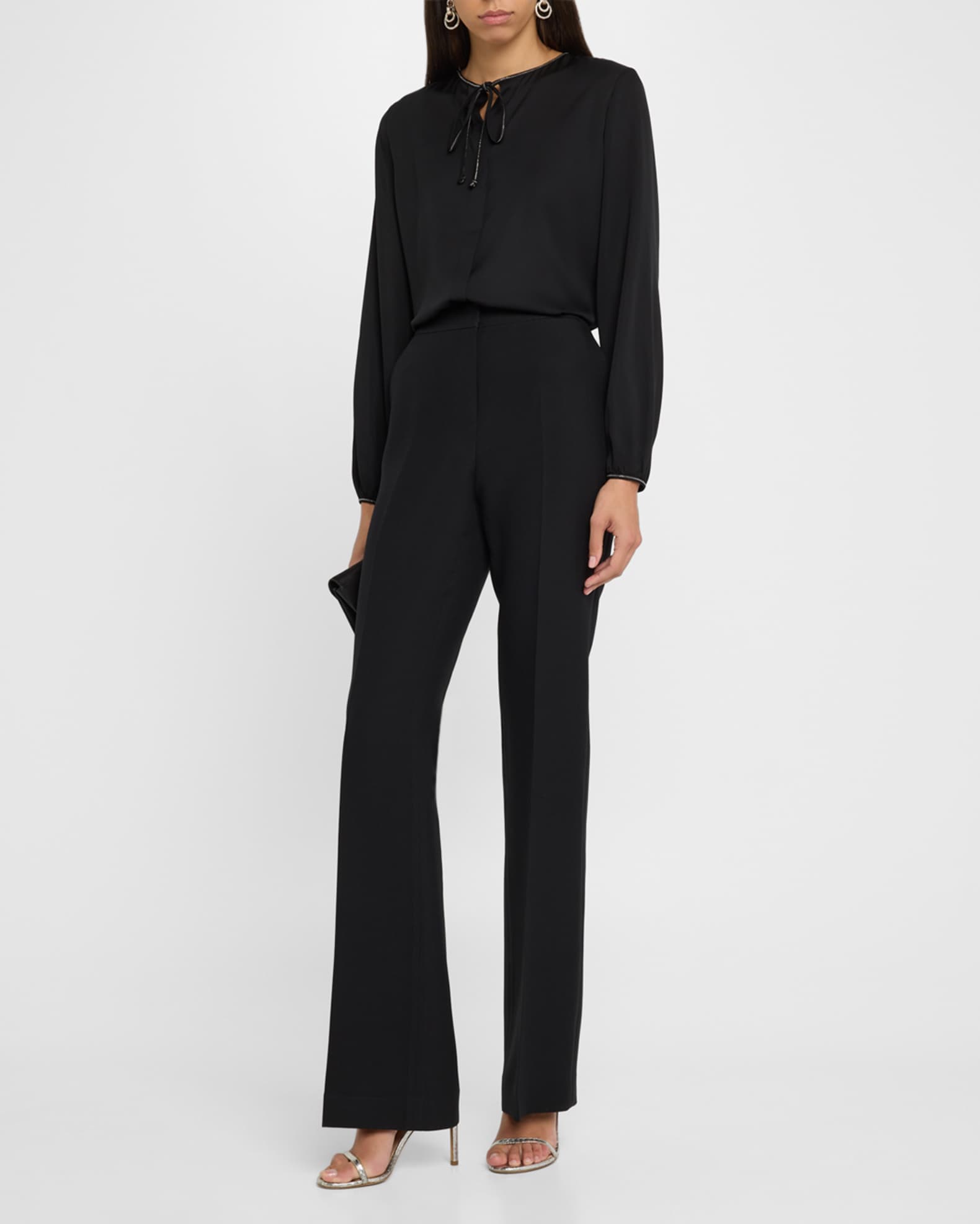 Eliza Chain-Trim Silk Blouse - Thumbnail 2