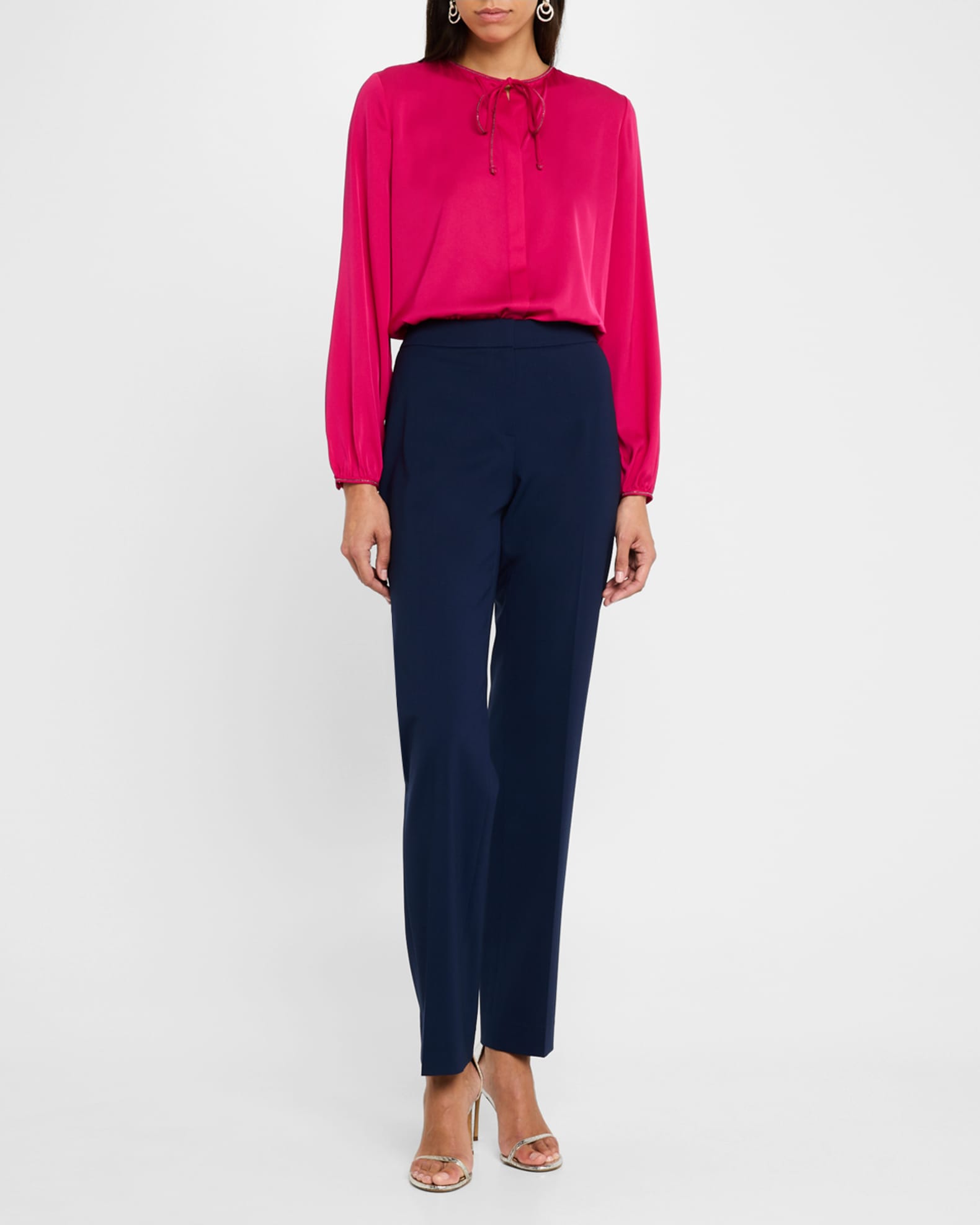Eliza Chain-Trim Silk Blouse 1