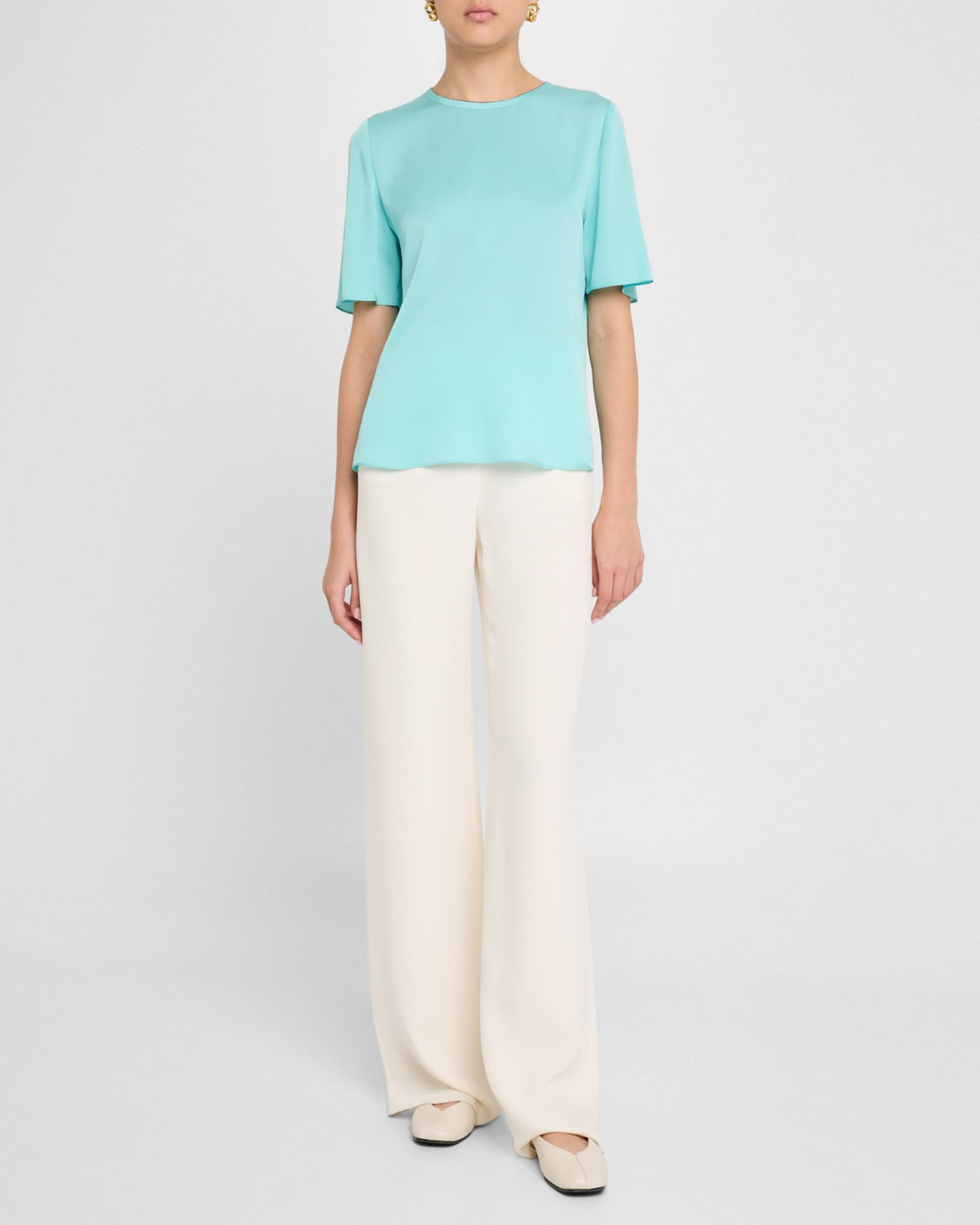 Sylvie Chain-Trim Crewneck Blouse 1