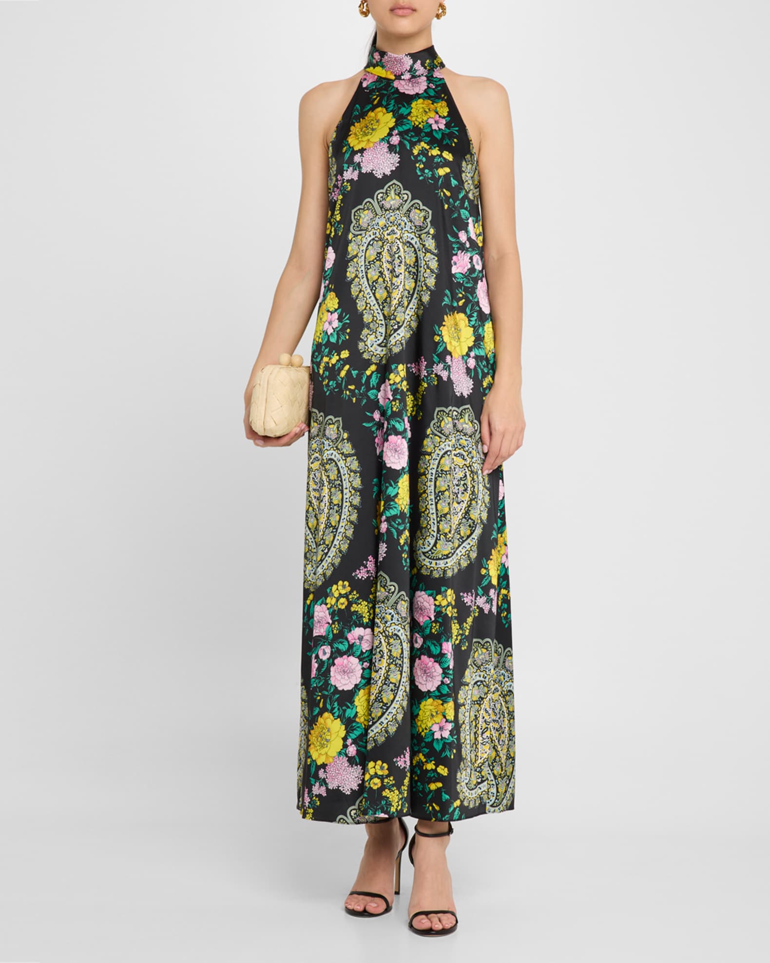 Genesis Neck-Tie Paisley Maxi Halter Dress 1