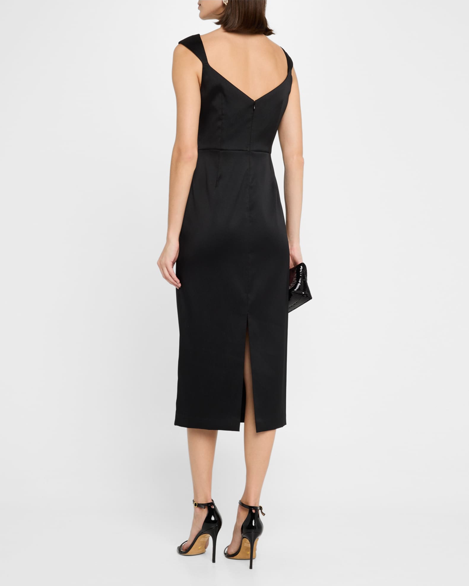 Aidan Mattox Sleeveless Stretch Mikado Midi Dress | Neiman
