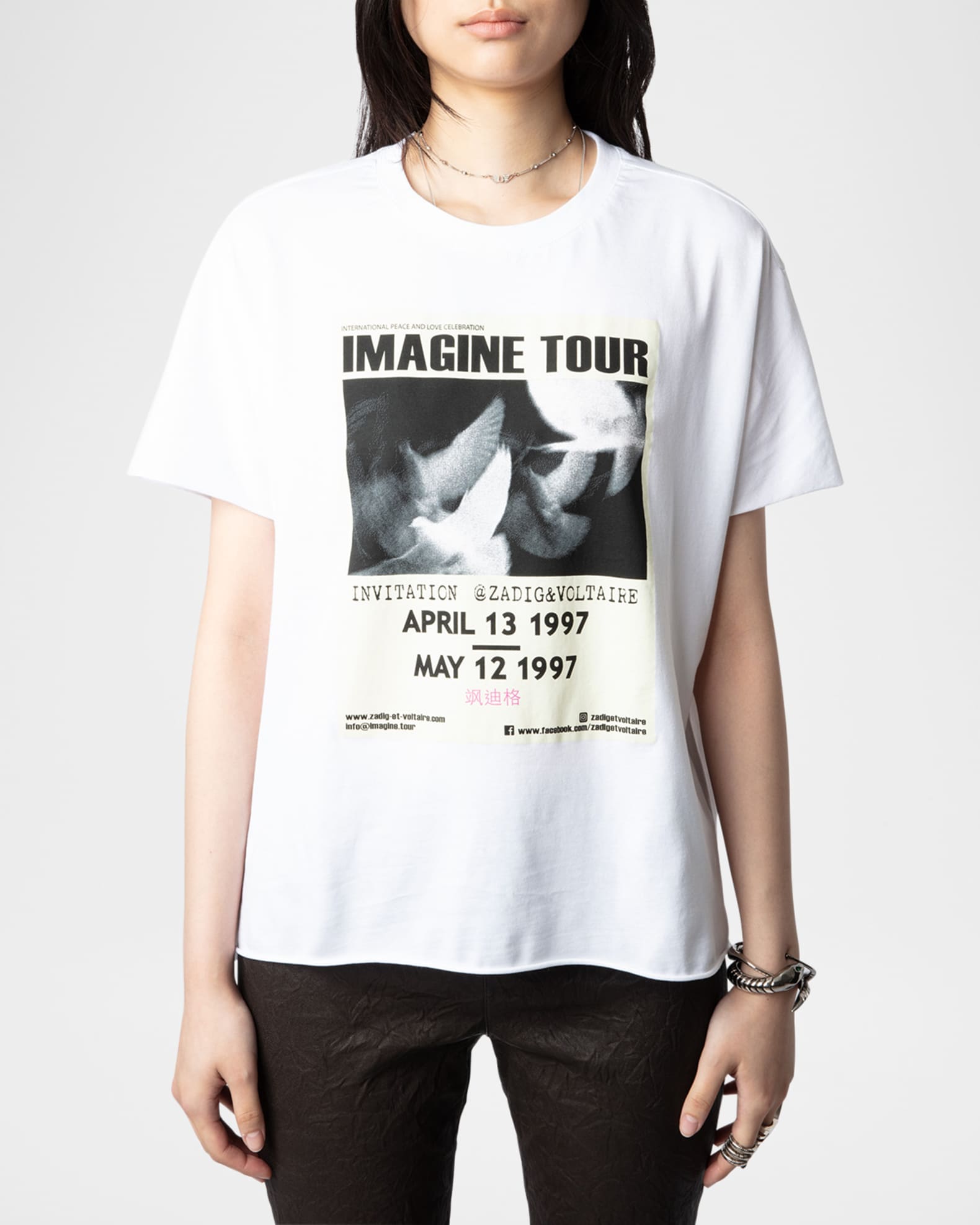 Zadig & Voltaire Tommer Imagine Tour Graphic Concert TShirt Neiman