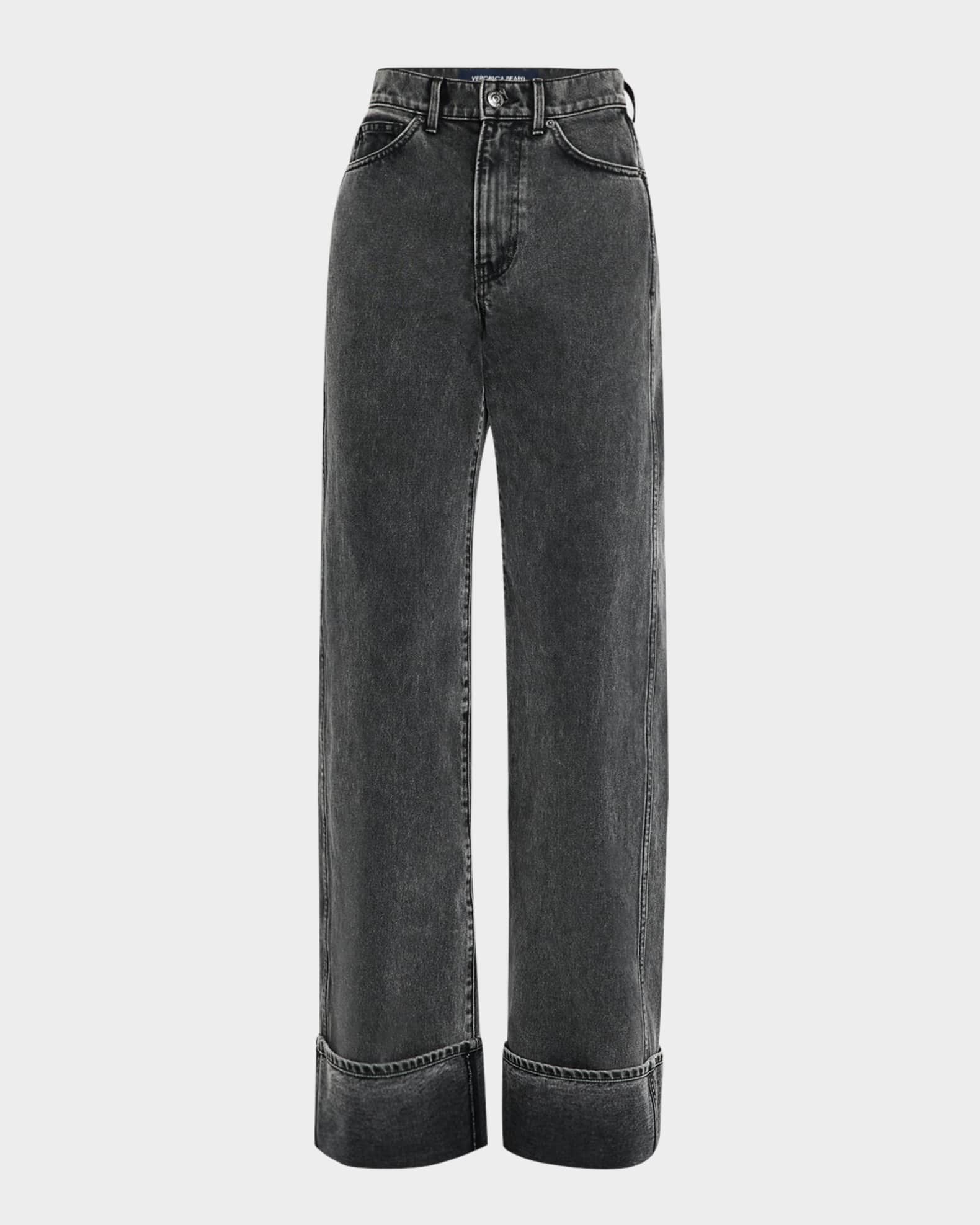 Taylor High-Rise Wide Cuffed Jeans 0