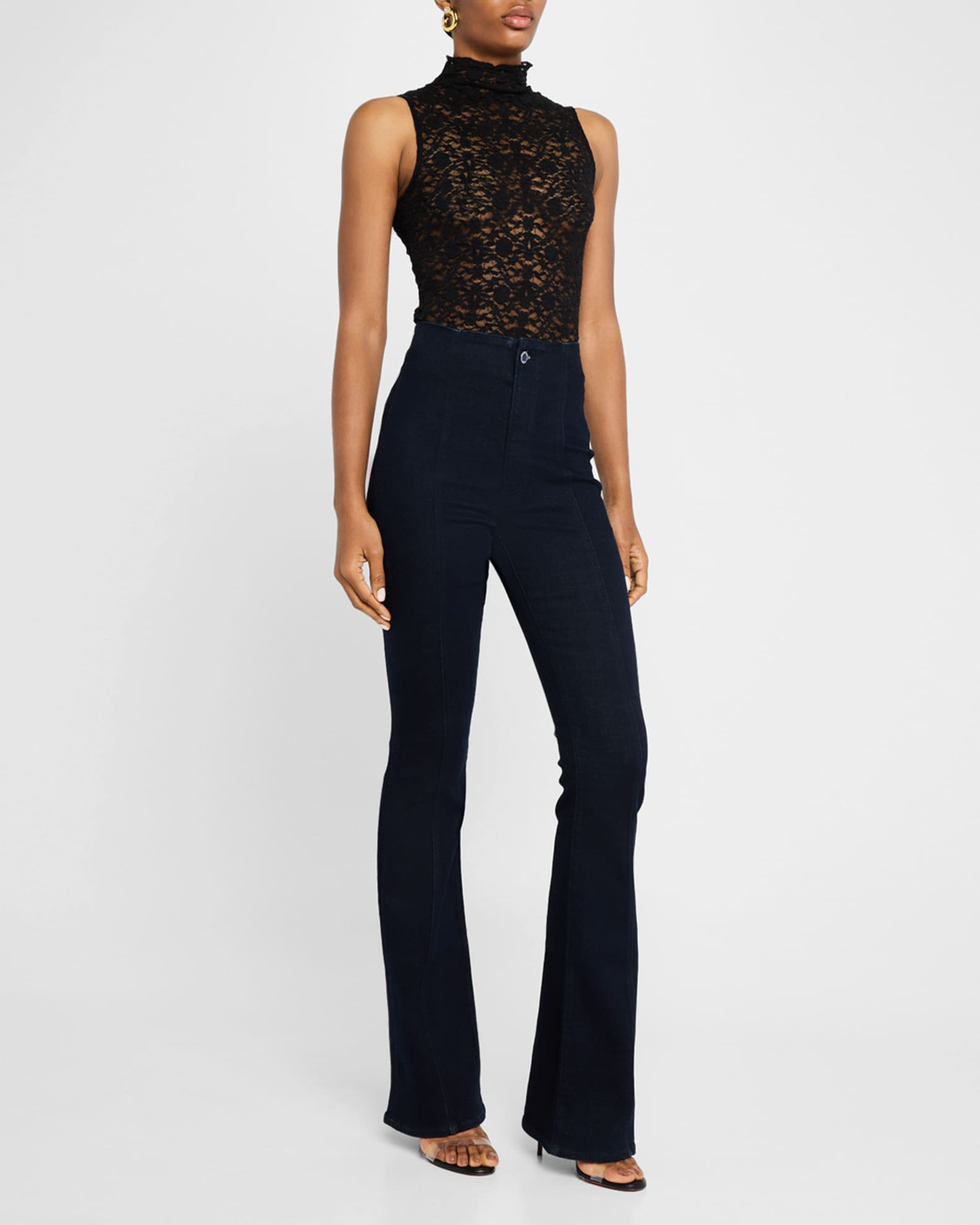 Beverly High-Rise Skinny Flare Jeans 1