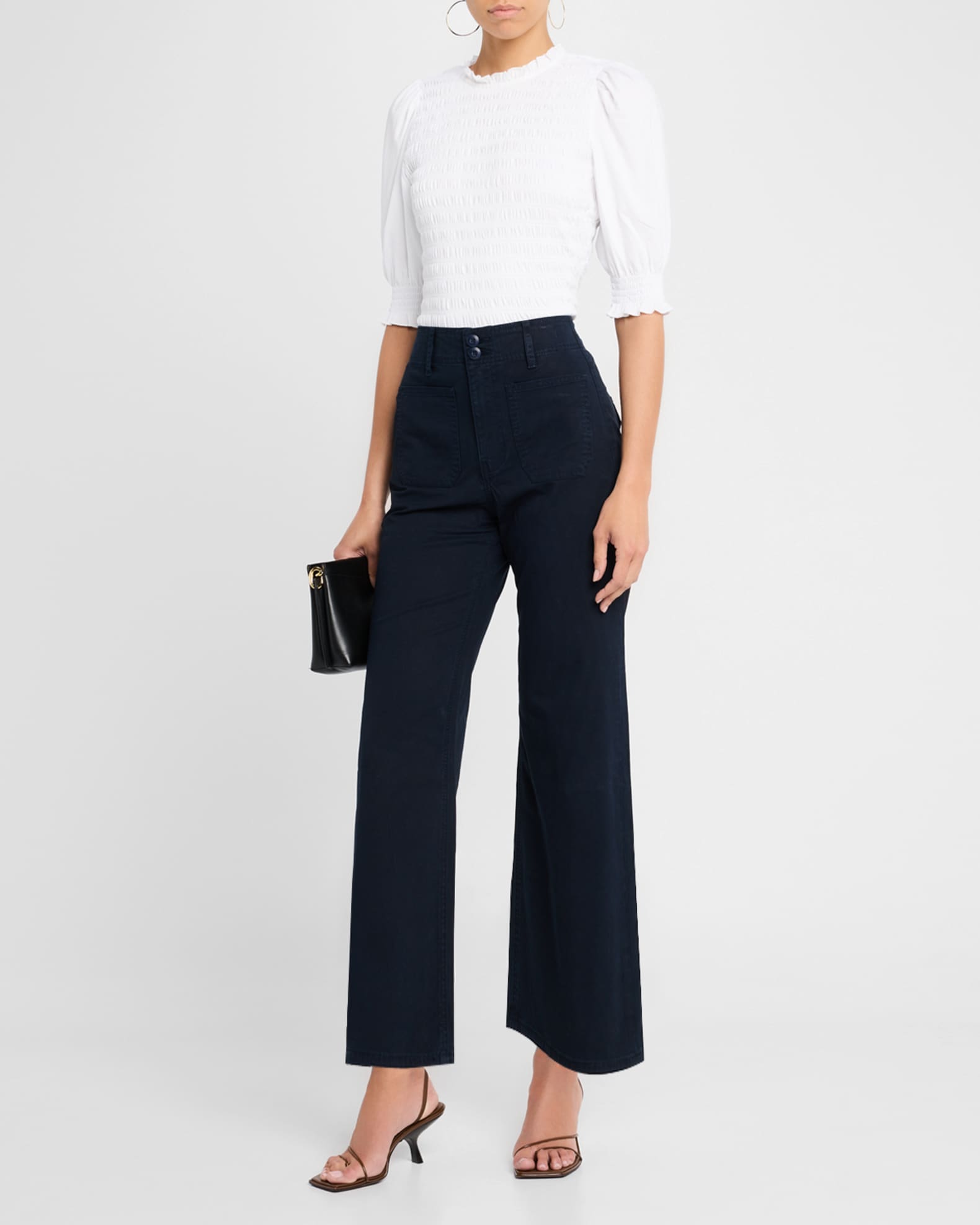 Grant Cropped High-Rise Wide-Leg Pants 1