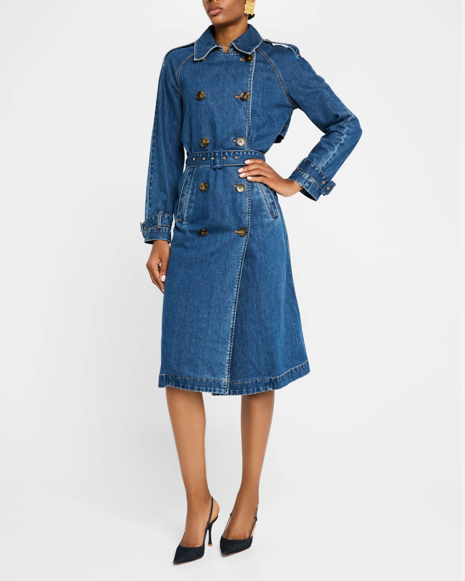 Veronica Beard Zuma Denim Trench Coat | Neiman Marcus