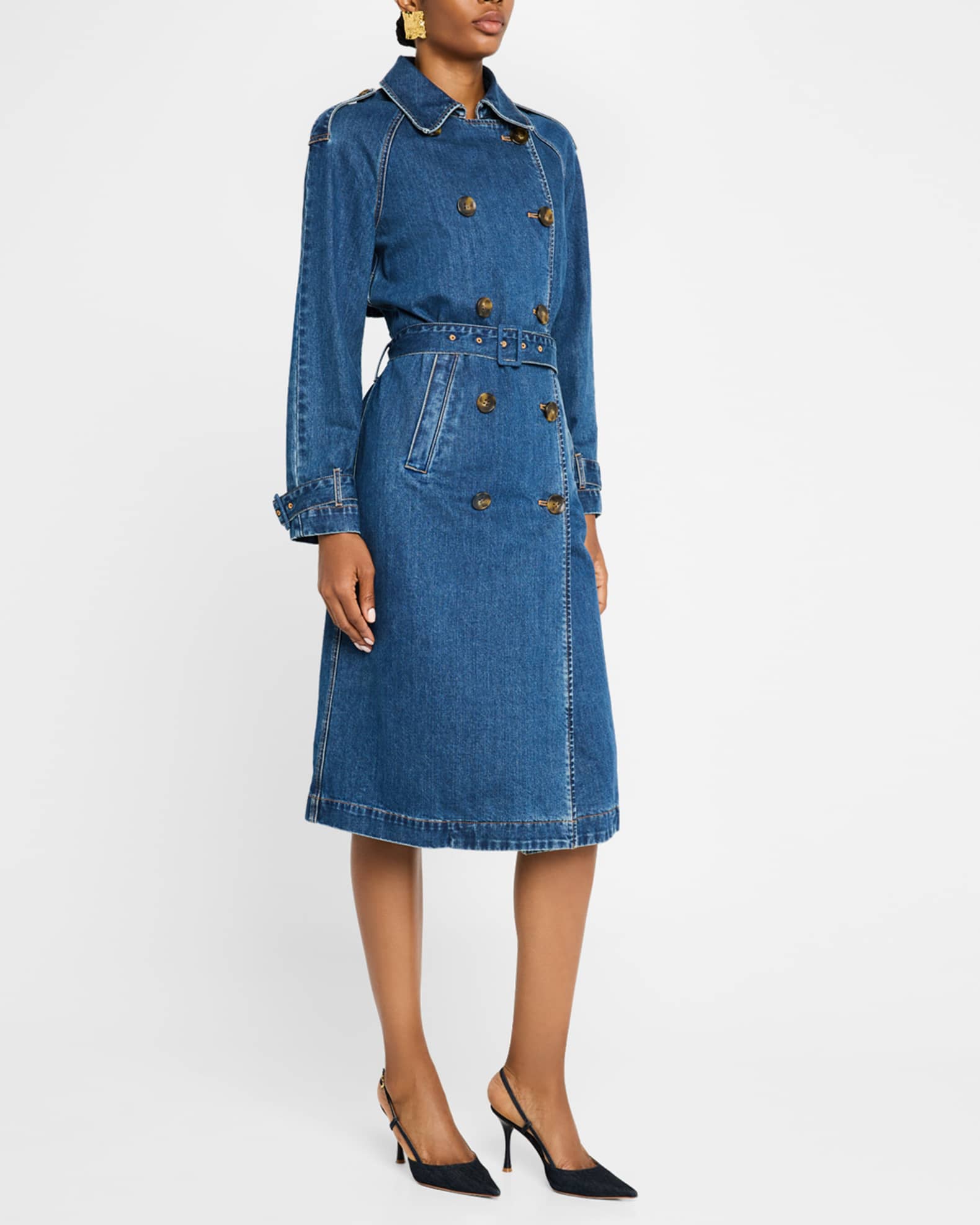 Veronica Beard Zuma Denim Trench Coat | Neiman Marcus