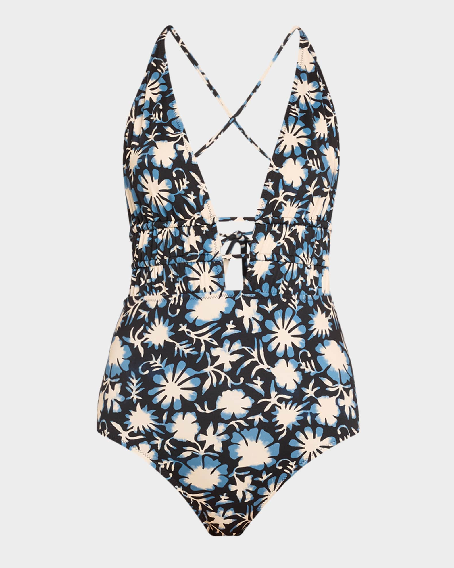 Ulla Johnson Dioni Plunge One-Piece Swimsuit | Neiman Marcus