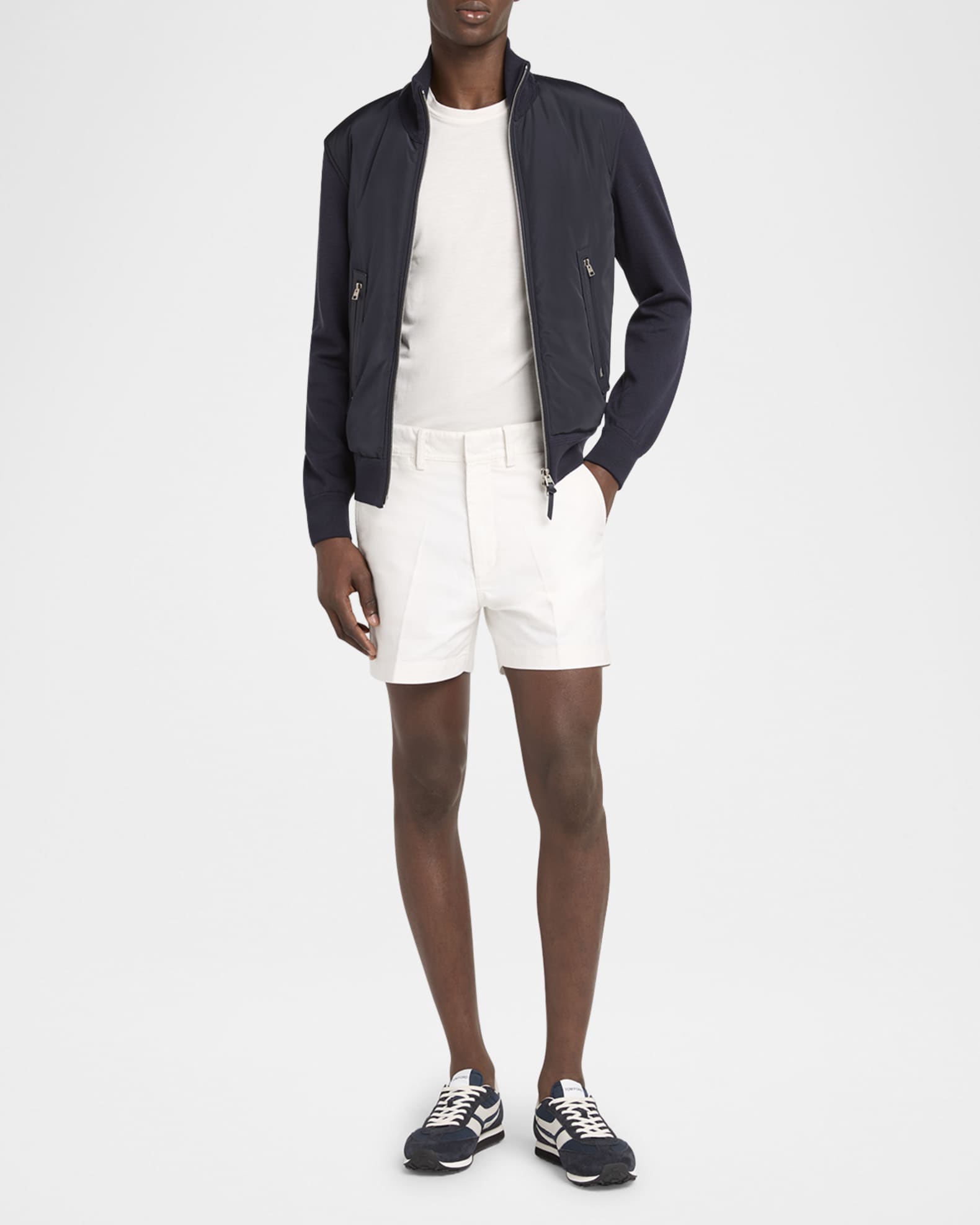 TOM FORD Men's Mick Tech Fabric and Suede Sneakers | Neiman