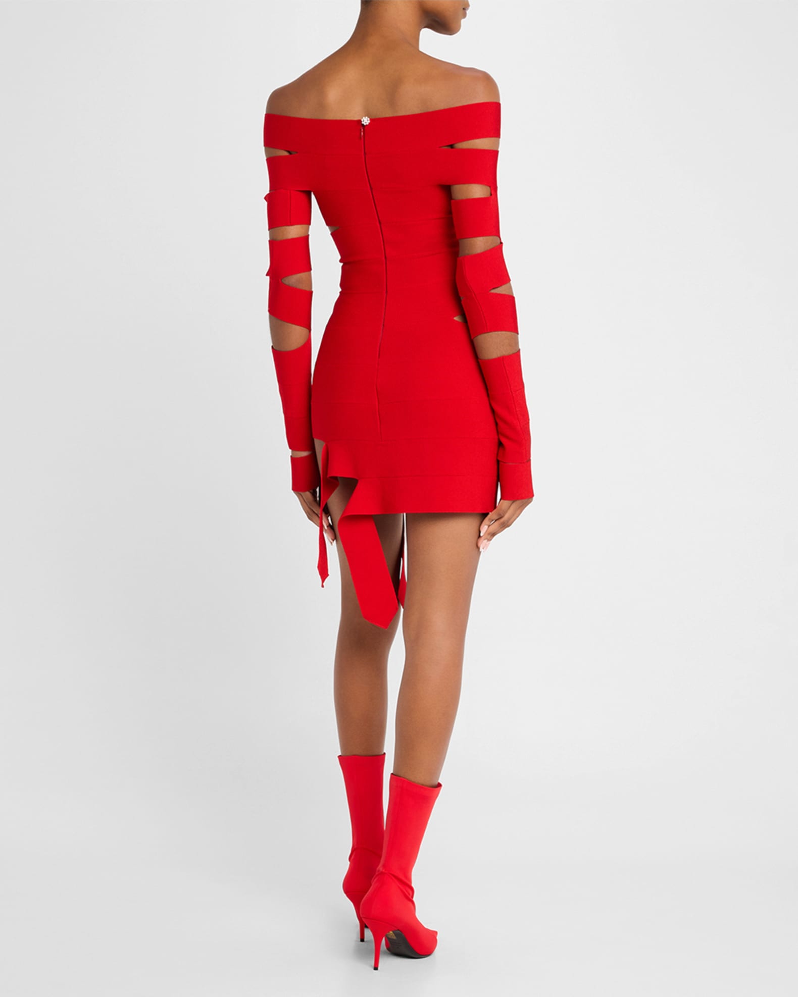 OffWhite OffTheShoulder Bandage Cutout Mini Dress Neiman Marcus