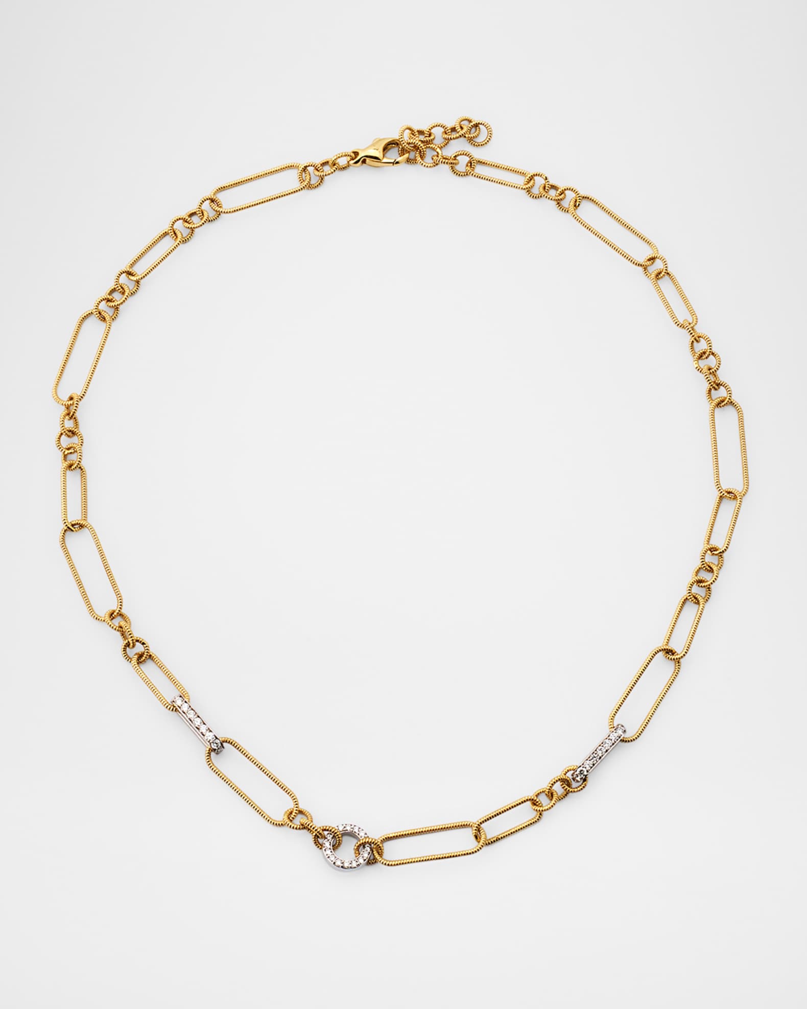 18K Yellow Gold Sabbia D'Oro Necklace with White Diamonds 0