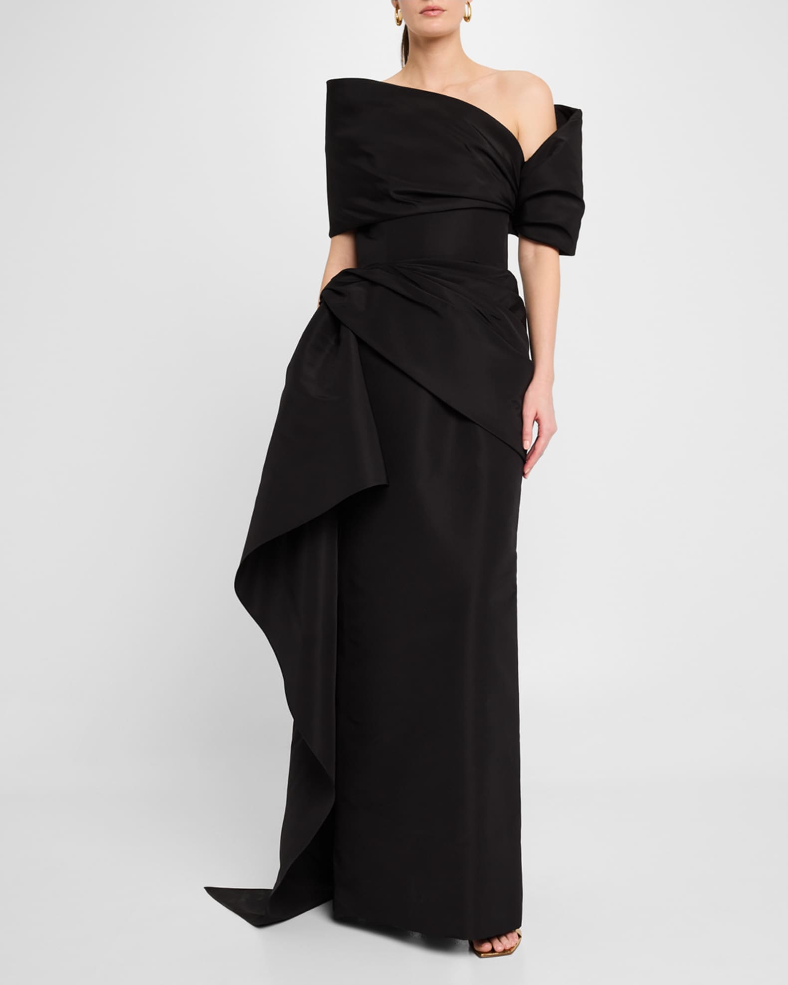 Draped Faille Off-The-Shoulder Gown 1