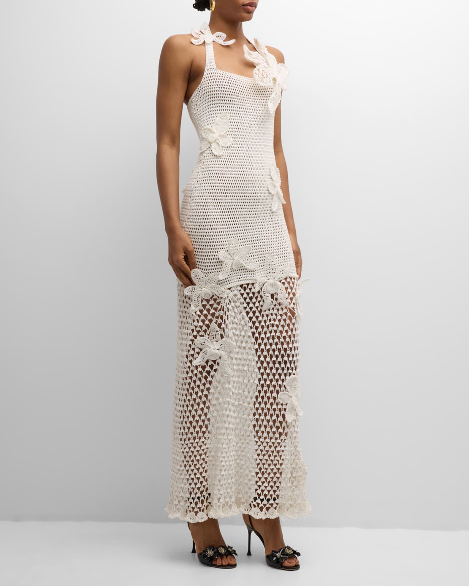 Orchid Crochet Maxi Halter Dress 1