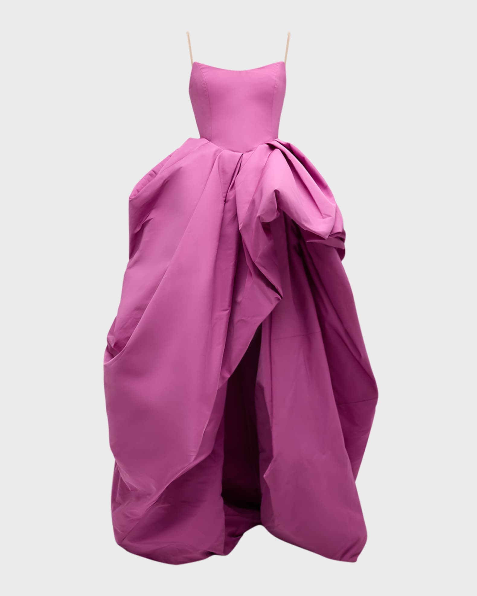 Oscar de la Renta Strapless Draped High Low Faille Gown Neiman Marcus