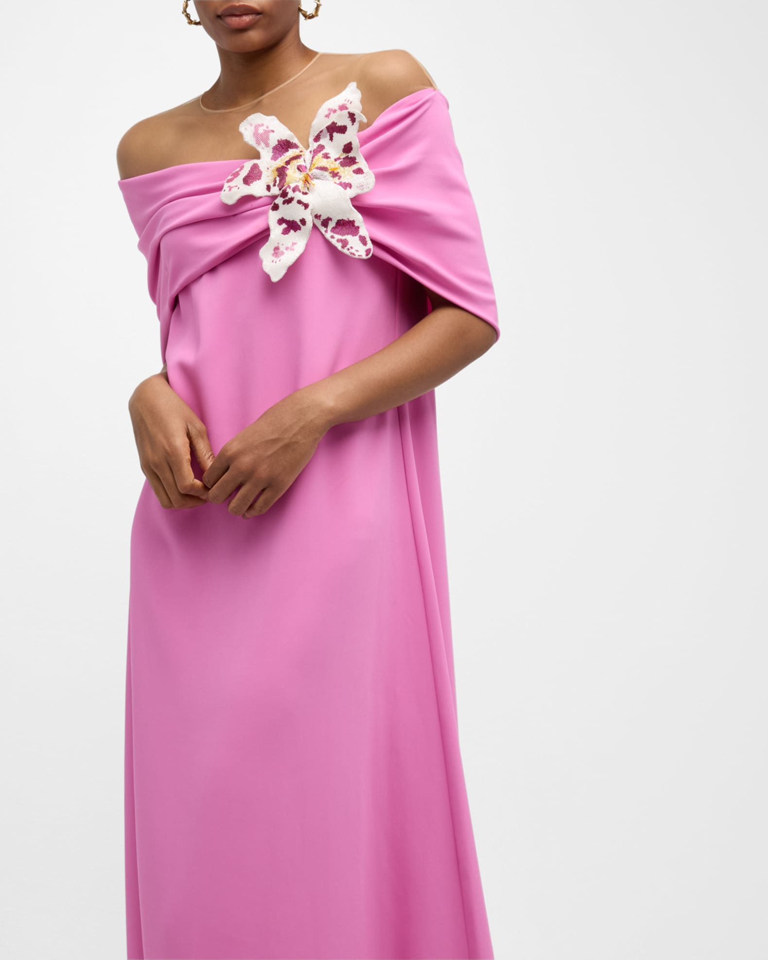 **GLS by Gloria GL1809: Captivating Off-the-Shoulder Illusion Gown for Unforgettable Occasions**