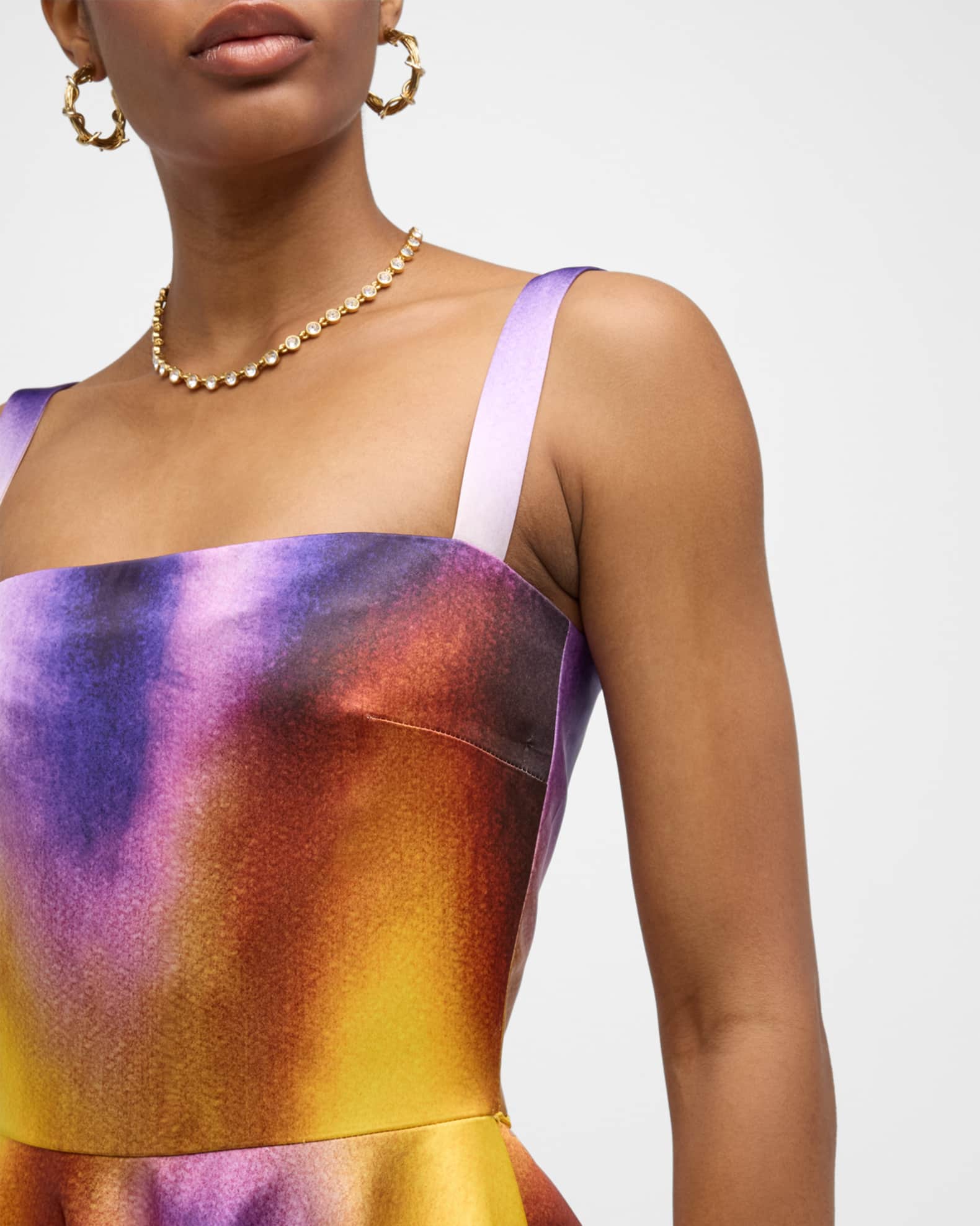 Silk flare dress deals