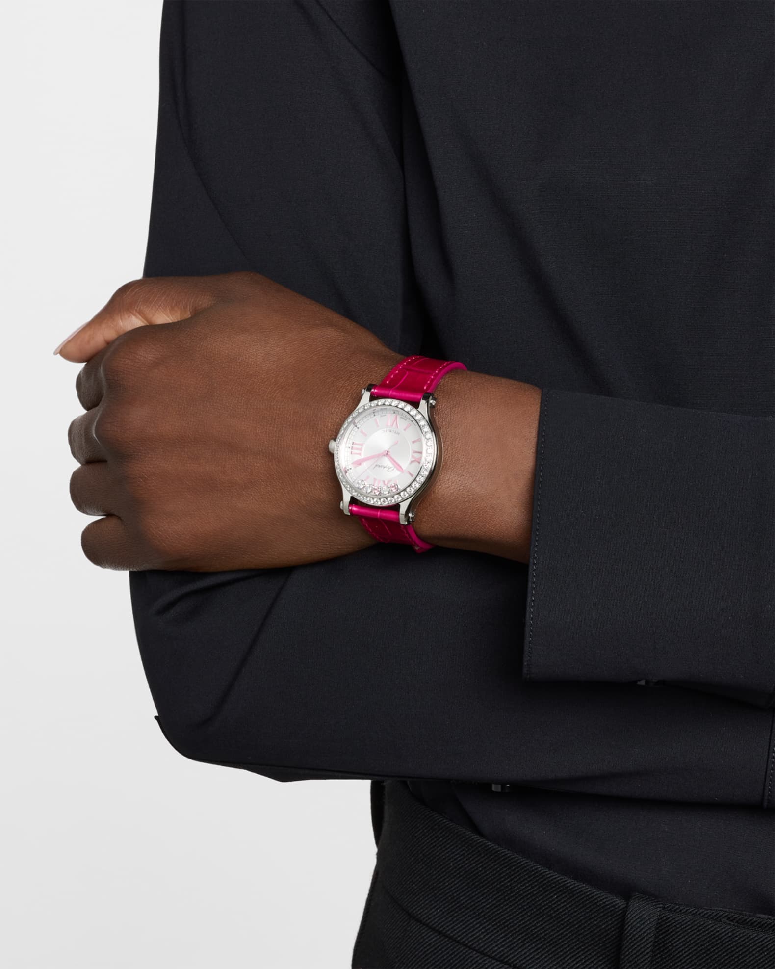 Limited Edition Happy Sport 33mm Pink Tourmaline and Diamond Watch 1